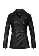 Damenjacke aus Leder mit Gürtel, schwarz, 97-09-803-3-L, Bild 30
