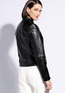 Damenjacke aus Leder mit Schulternähten, schwarz, 96-09-800-1-L, Bild 4