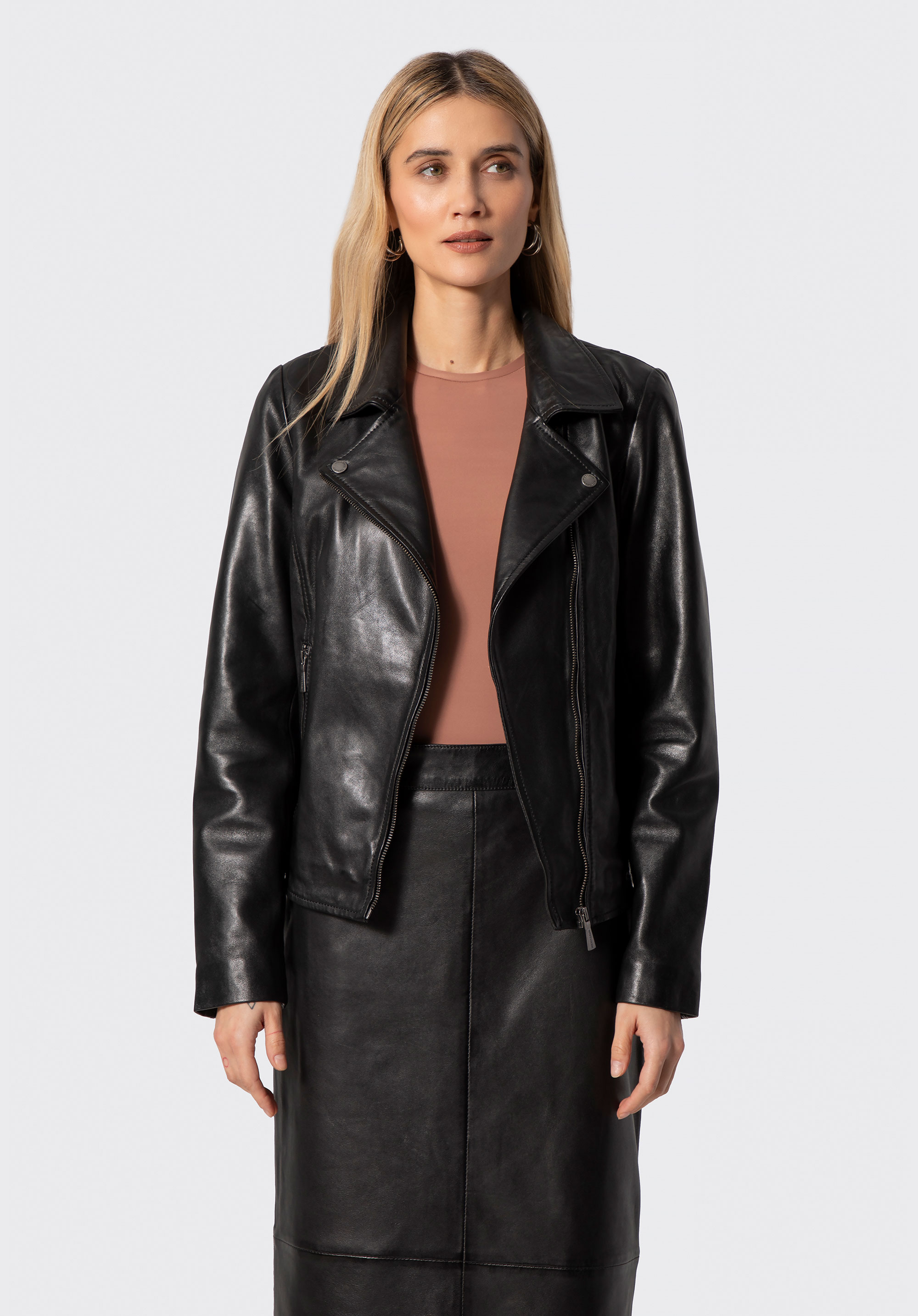 Damenjacke aus natürlichem Schafsleder, schwarz, 102-09-400-1-S, Bild 1