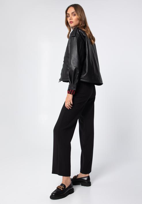 Damenjacke aus Öko-Leder mit großen Taschen- Oversize, schwarz, 97-9P-105-0-XL, Bild 5
