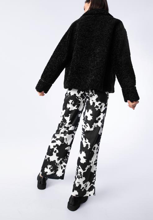 Damenjacke aus Lammfellimitat, schwarz, 97-9W-002-9-XL, Bild 4