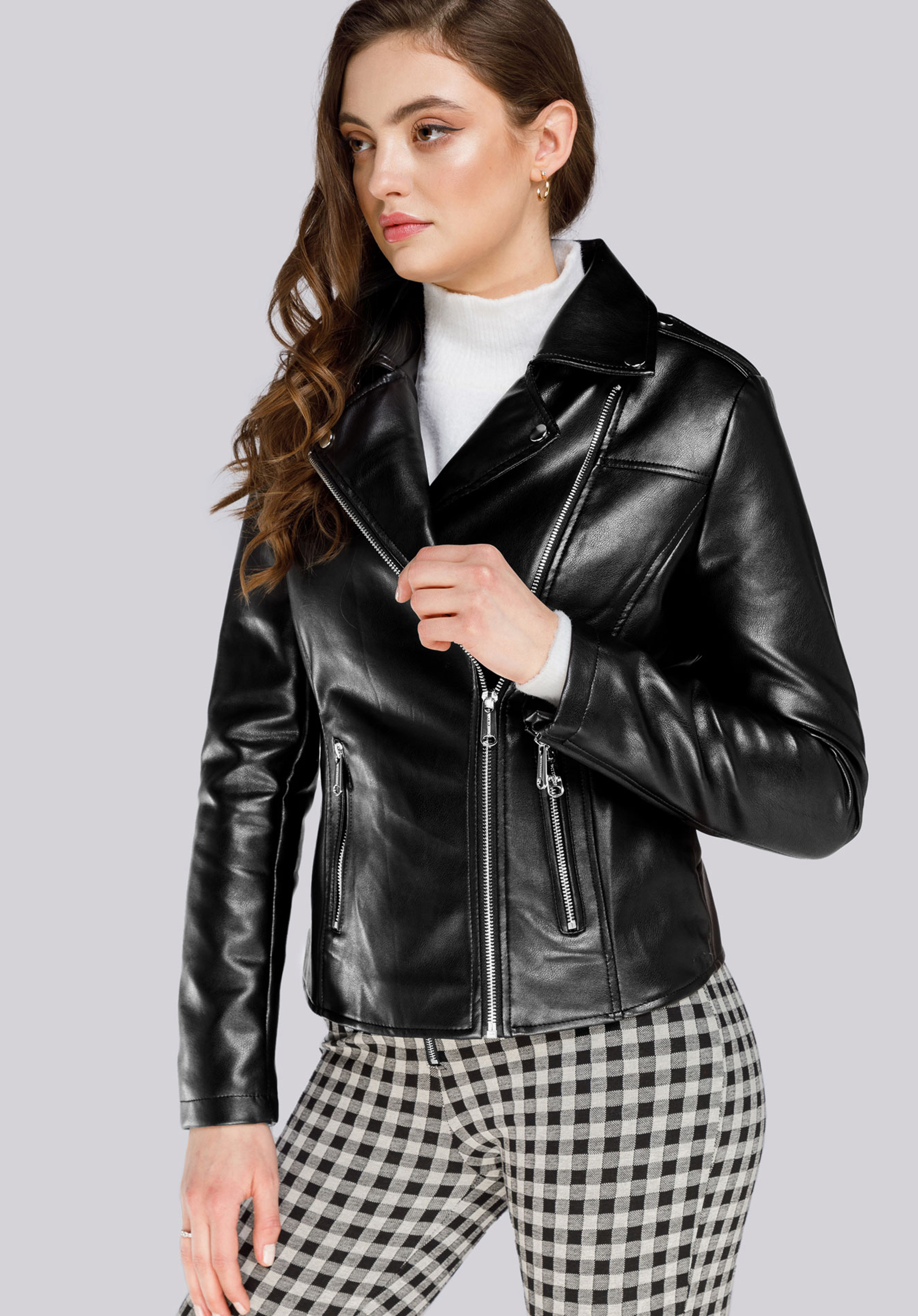 Damenjacke mit Schulterklappen, schwarz, 94-9P-104-1-S, Bild 1