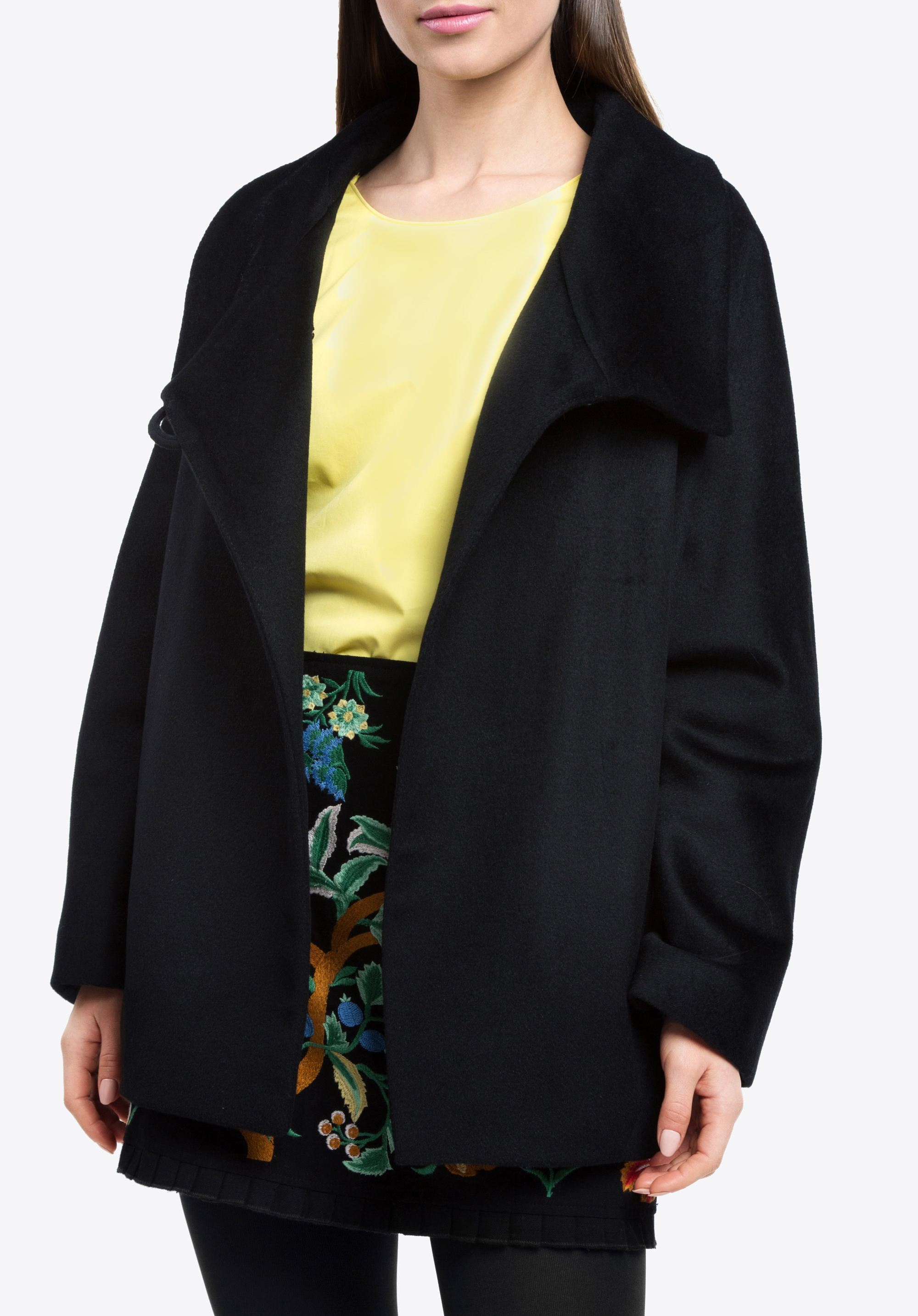 Damenmantel aus Wolle, schwarz, 84-9W-102-1-XL, Bild 1