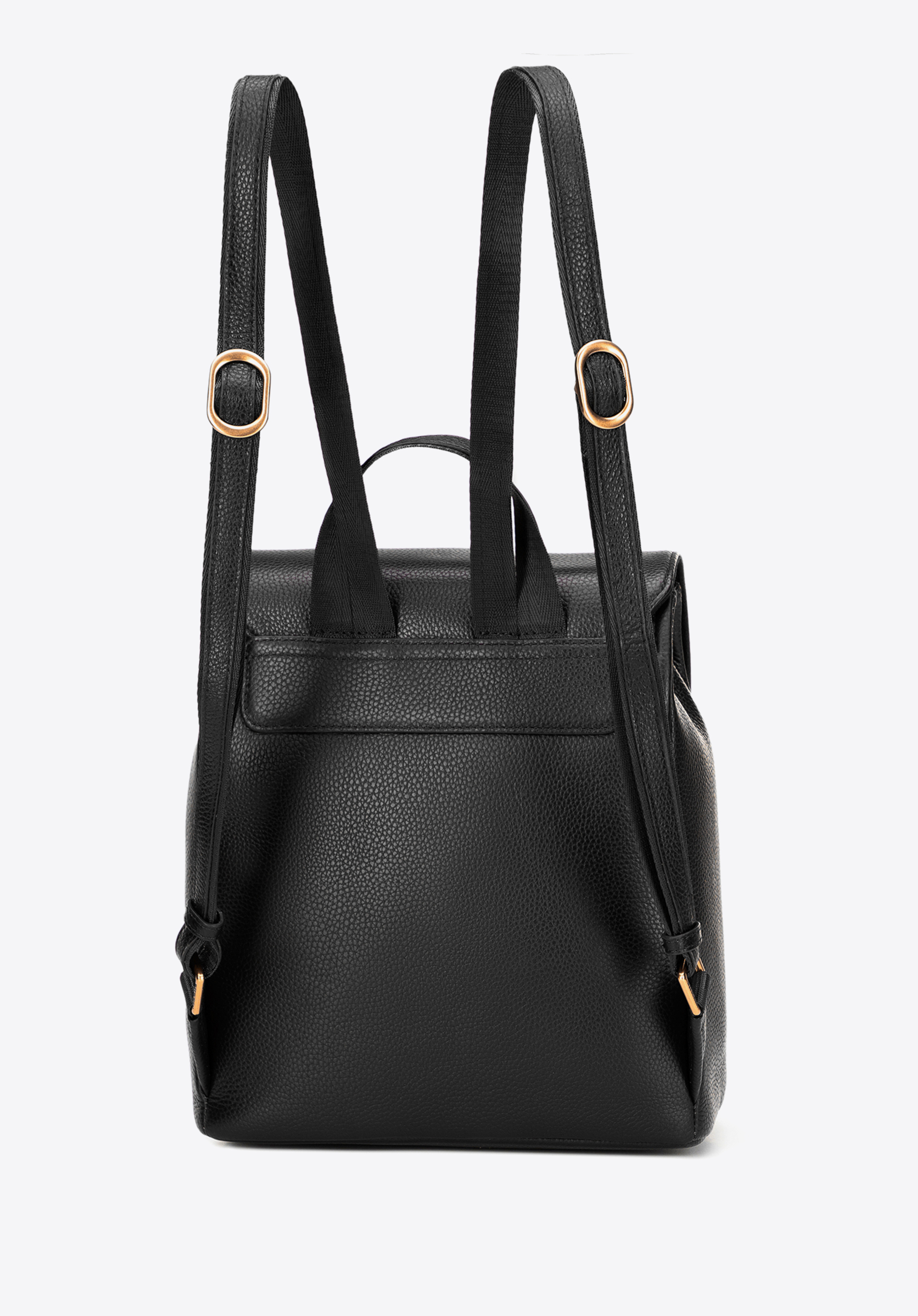 Damenrucksack aus genarbtem Leder, schwarz, 101-4E-612-1, Bild 1