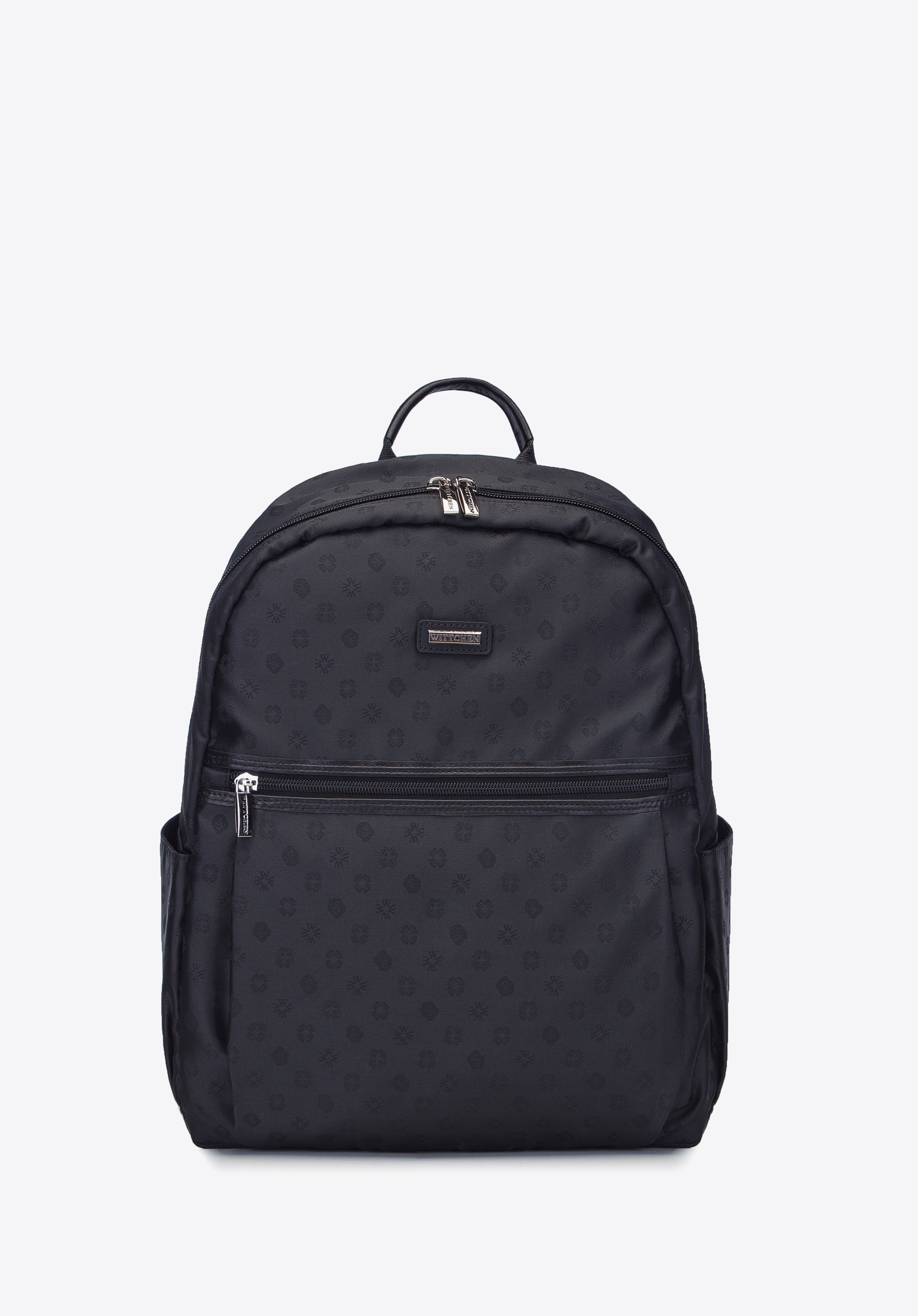 Damenrucksack aus Jacquard mit Monogramm, schwarz, 93-4-244-1, Bild 1