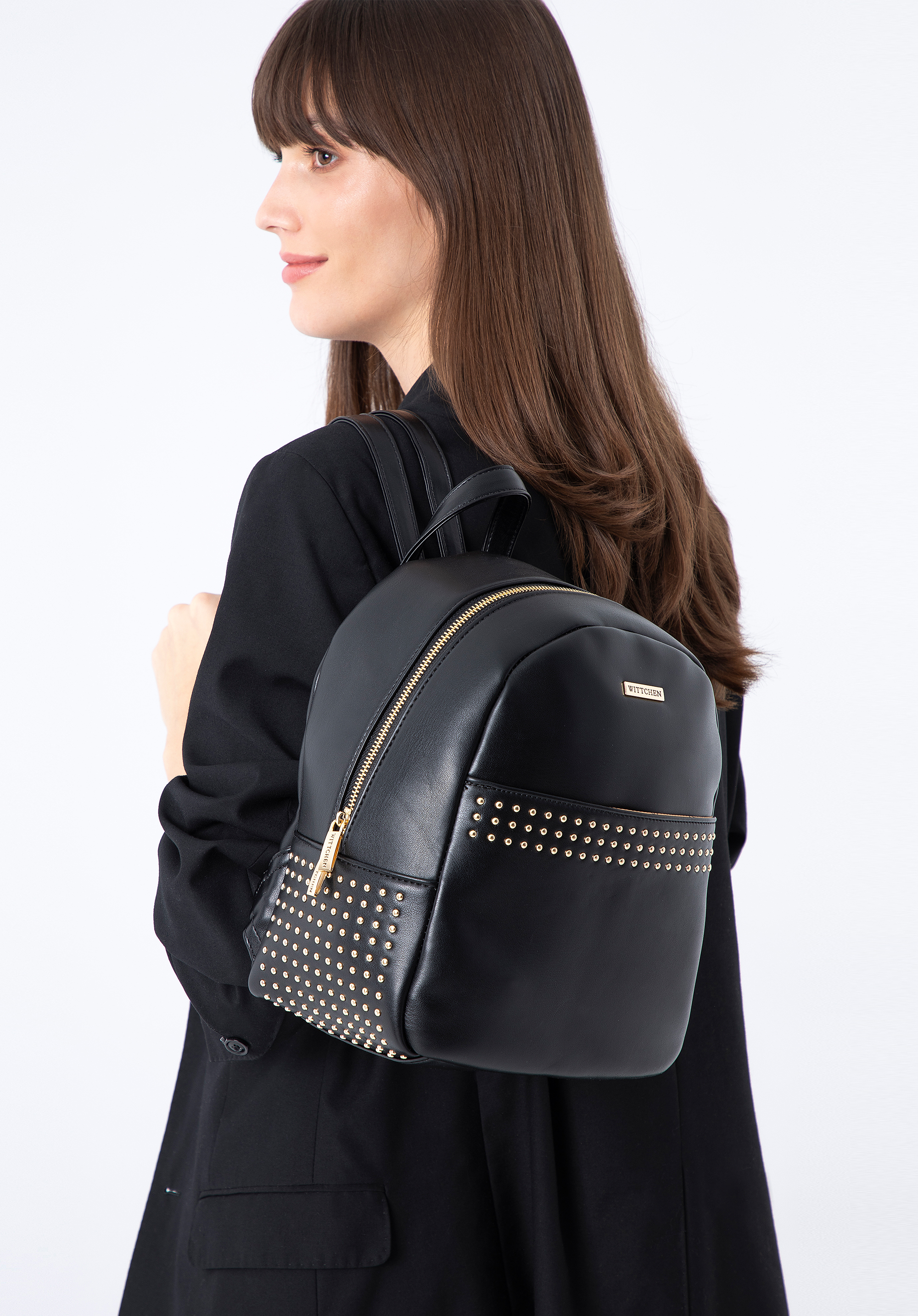 Damenrucksack mit Nieten, schwarz, 97-4Y-767-1, Bild 1