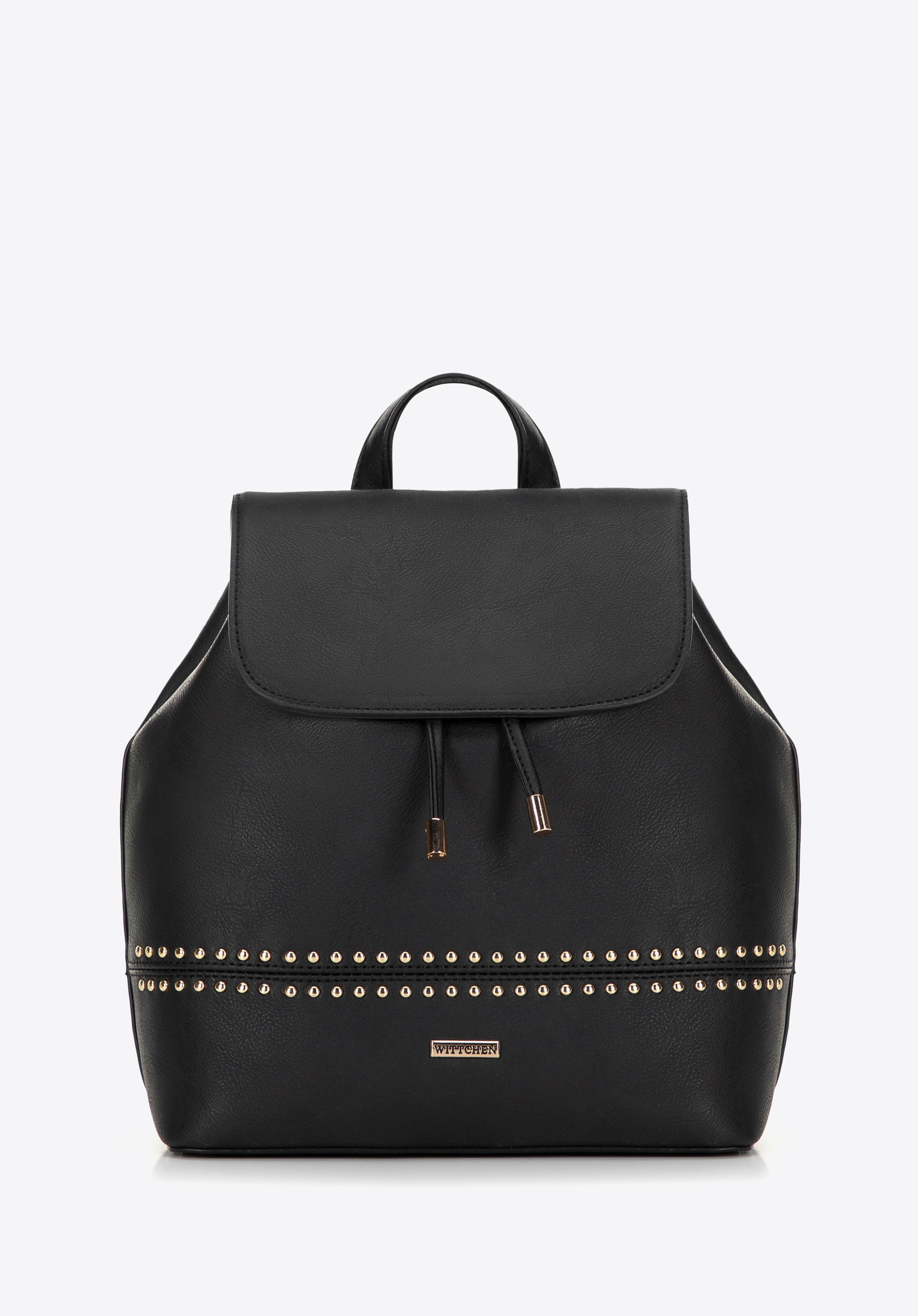 Damenrucksack aus Kunstleder mit Nieten, schwarz, 100-4Y-211-1, Bild 1