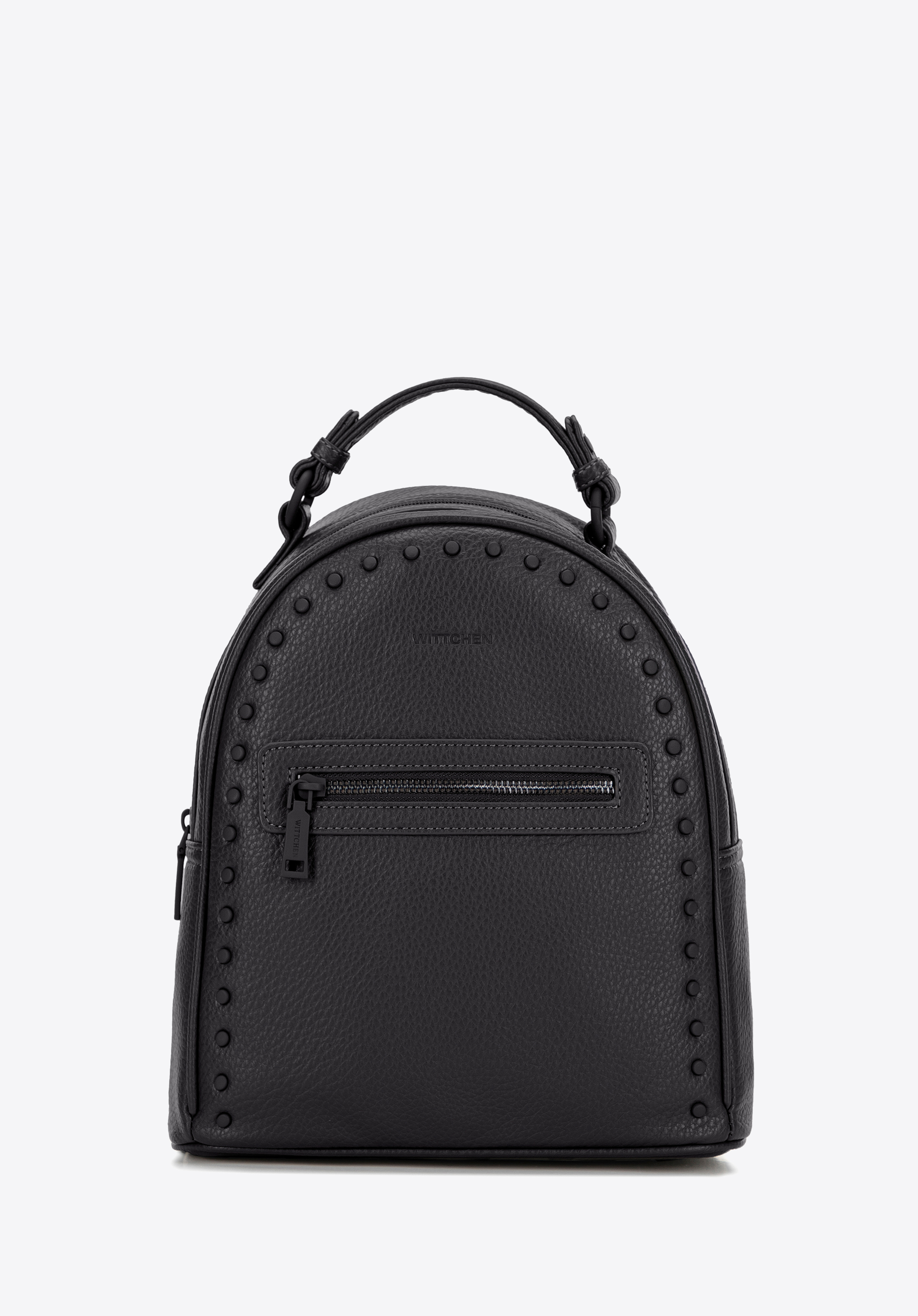 Damenrucksack aus Kunstleder mit Nieten, schwarz, 101-4Y-700-1, Bild 1