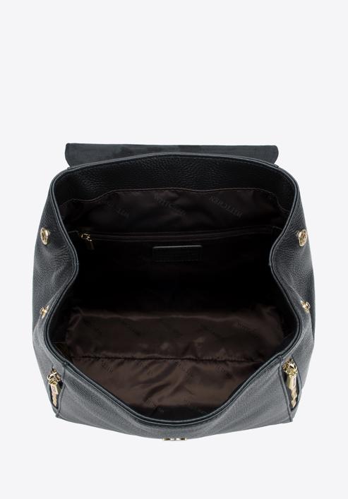 Damenrucksack aus Leder mit vertikalen Reißverschlüssen, schwarz, 96-4E-626-7, Bild 4