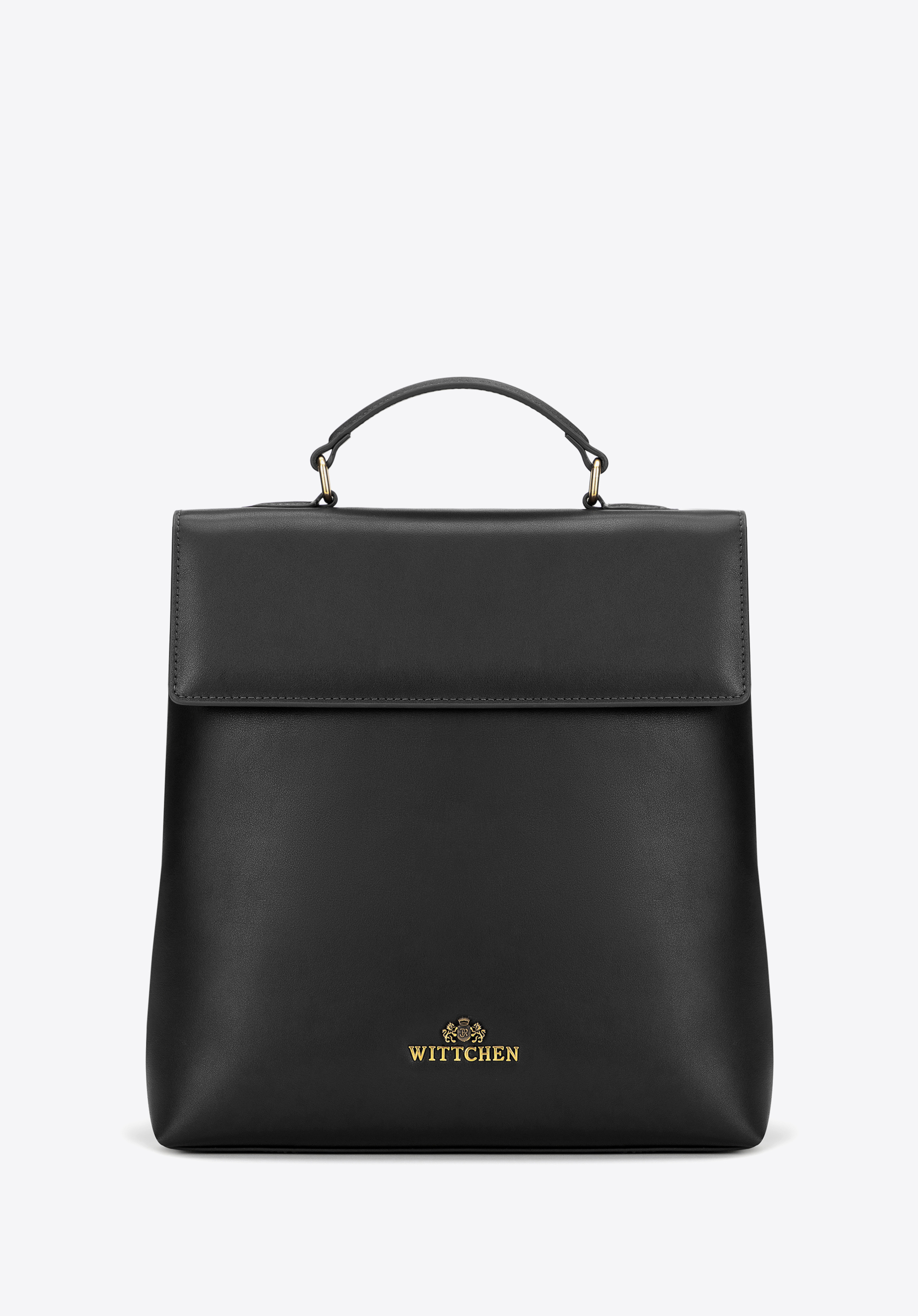 Damenrucksack aus Naturleder mit Klappe, schwarz, 101-4E-200-1, Bild 1