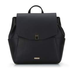 Damenrucksack mit Seitentaschen, schwarz, 94-4Y-529-1, Bild 1