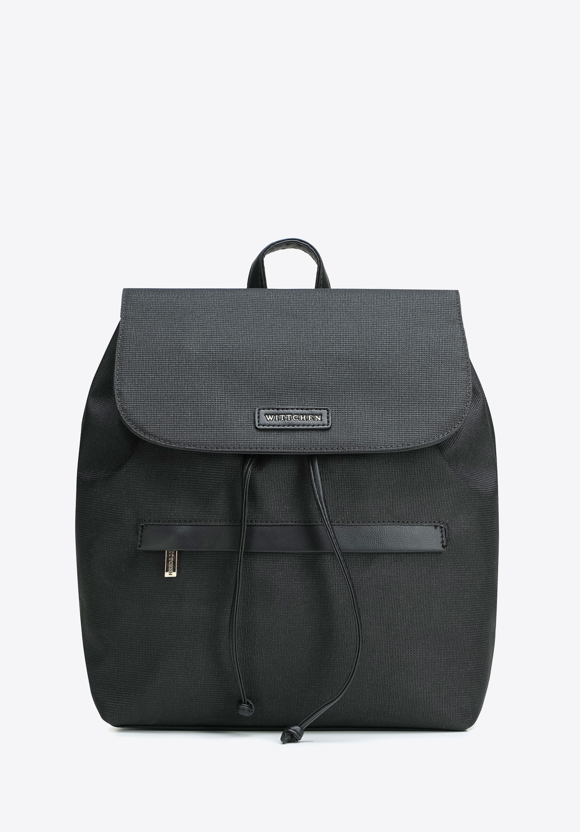 Damenrucksack mit Überschlagklappe, schwarz, 102-4Y-403-1, Bild 1