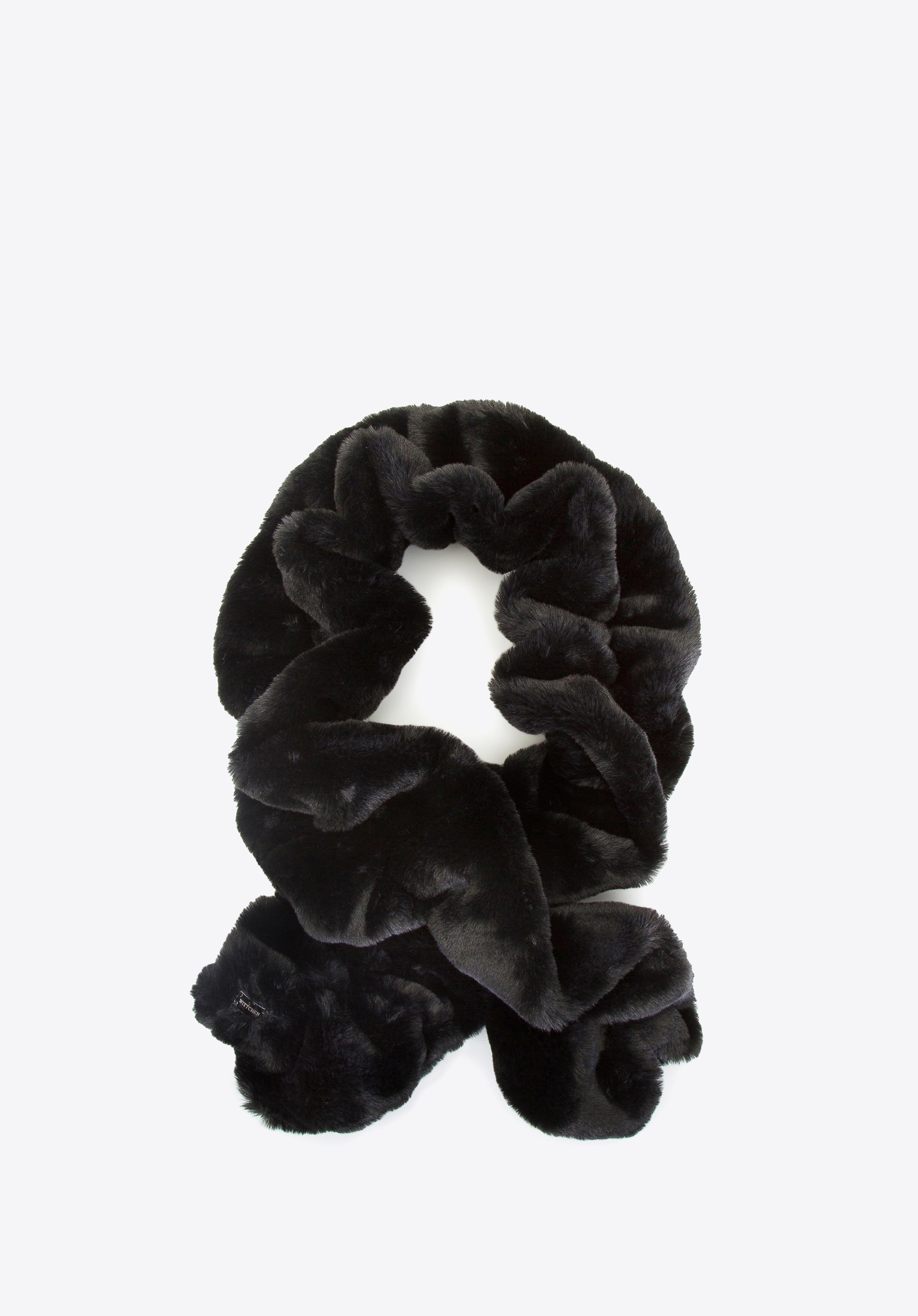 Damenschal aus Kunstpelz, schwarz, 93-7F-001-1, Bild 1
