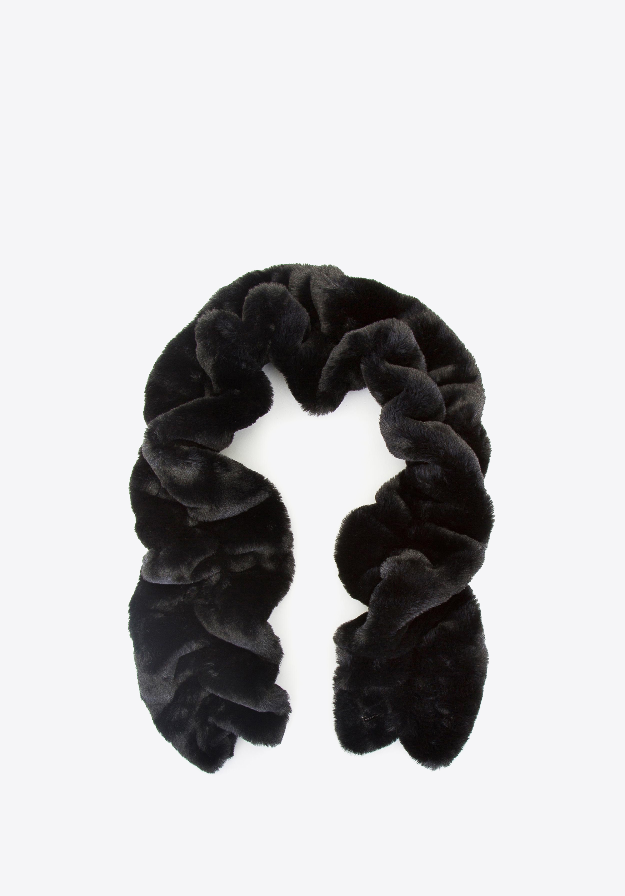 Damenschal aus Kunstpelz, schwarz, 93-7F-001-1, Bild 1