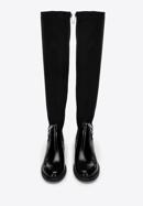 Damenstiefel aus Leder mit elastischem Schaft und mit Kette, schwarz, 97-D-501-1L-36, Bild 3