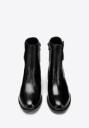 Damenstiefeletten aus gestepptem Leder, schwarz, 97-D-507-1-37, Bild 3