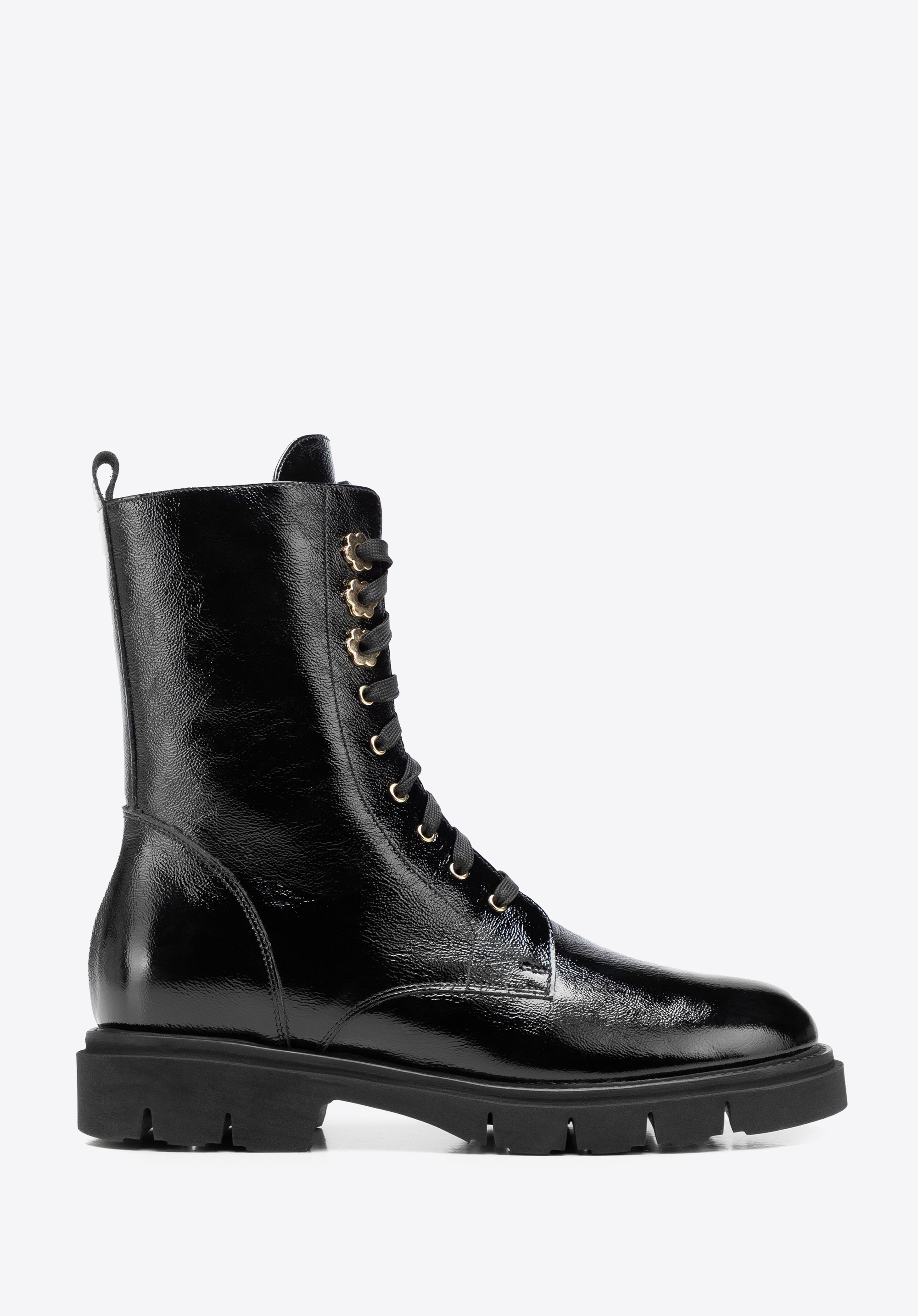 Damenstiefeletten aus Lackleder, schwarz, 101-D-111-1-37_5, Bild 1