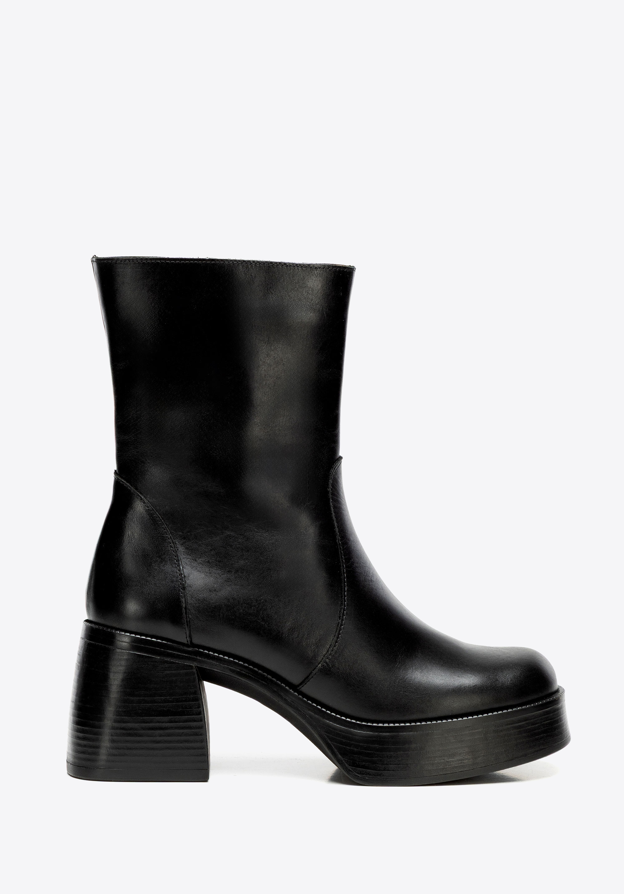 Damen Lederstiefeletten, schwarz, 101-D-303-1-41, Bild 1