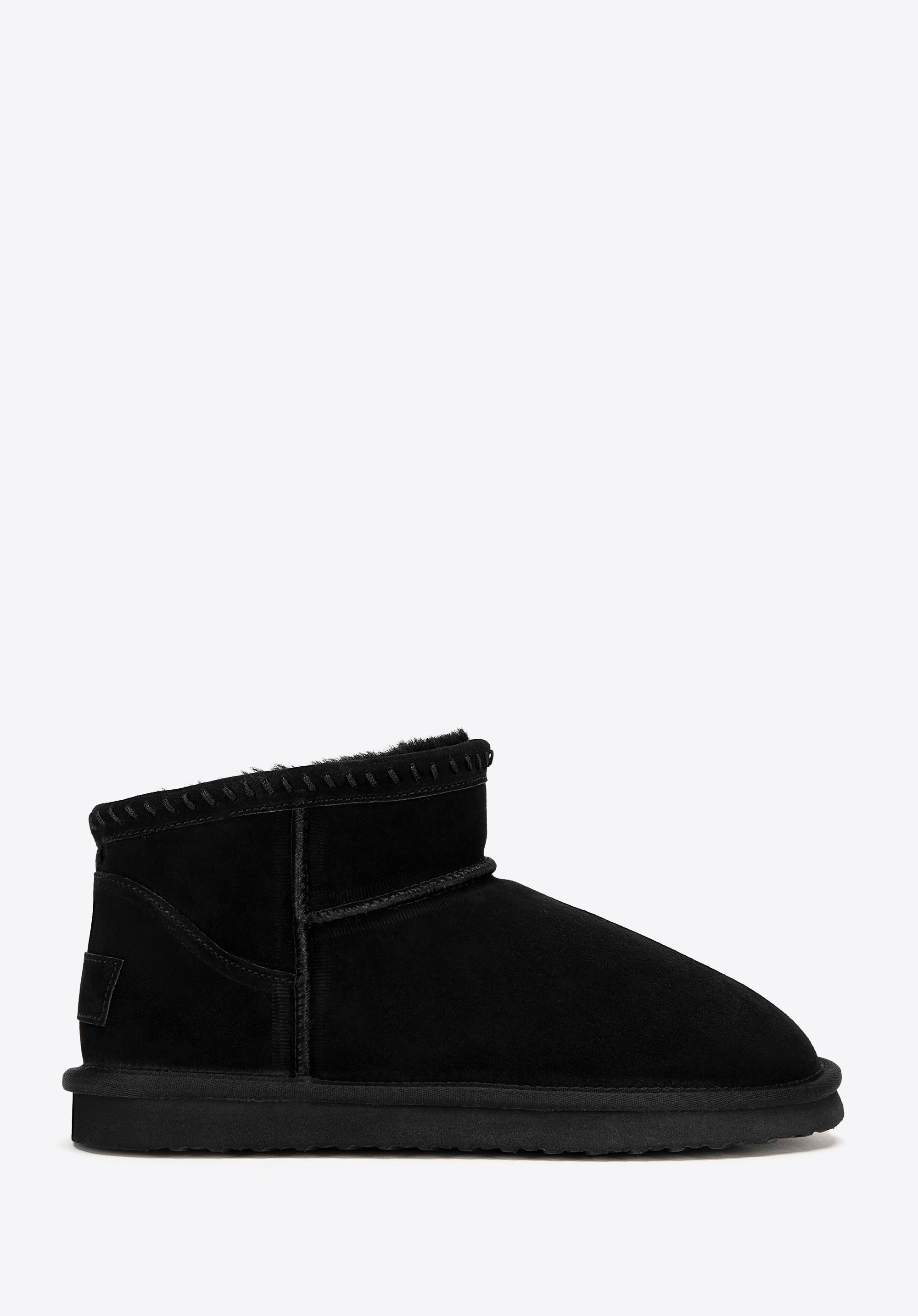 Damenstiefeletten aus Wildleder mit Wollfutter, schwarz, 99-D-850-1-38, Bild 1