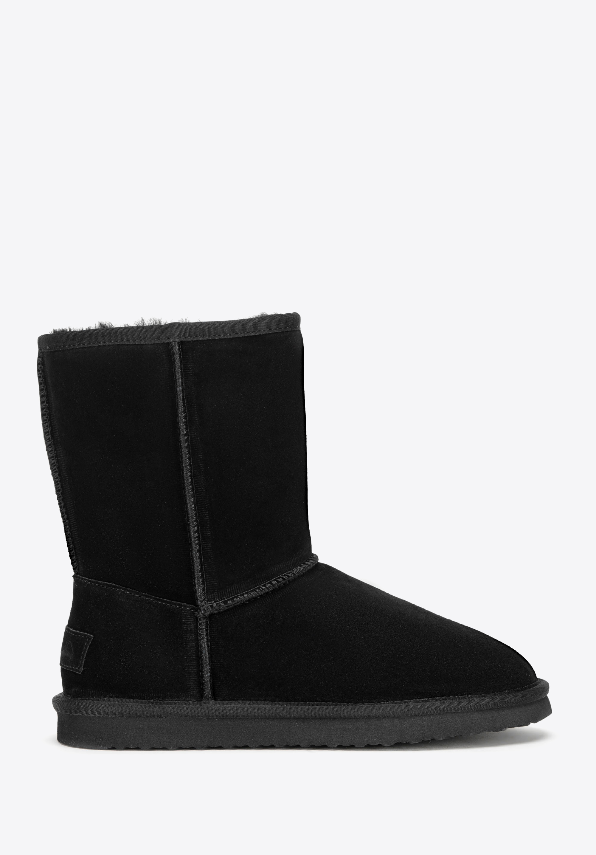 Damenstiefeletten aus Wildleder mit Wollfutter, schwarz, 99-D-852-1-38, Bild 1