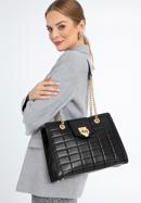 Damentasche aus gestepptem Leder, schwarz, 97-4E-614-3, Bild 15