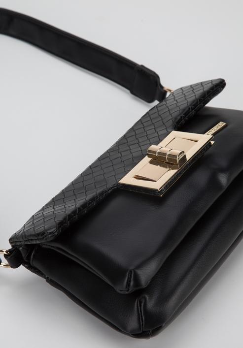 Damentasche aus Kunstleder mit großer Schnalle, schwarz, 94-4Y-524-9, Bild 5