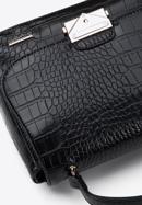 Damentasche aus Ökoleder mit Krokoprägung, schwarz, 95-4Y-511-3, Bild 4