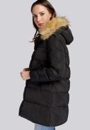 Daunenjacke für Damen mit Kapuze und Ausschnitt, schwarz, 93-9D-402-1-XL, Bild 4