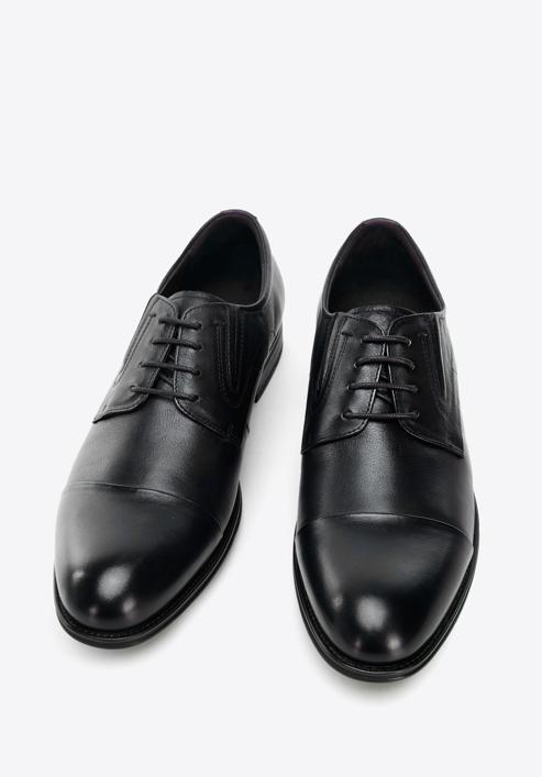Derby-Schuhe aus Leder mit eingenähten Gummizügen, schwarz, 96-M-507-1-44, Bild 3