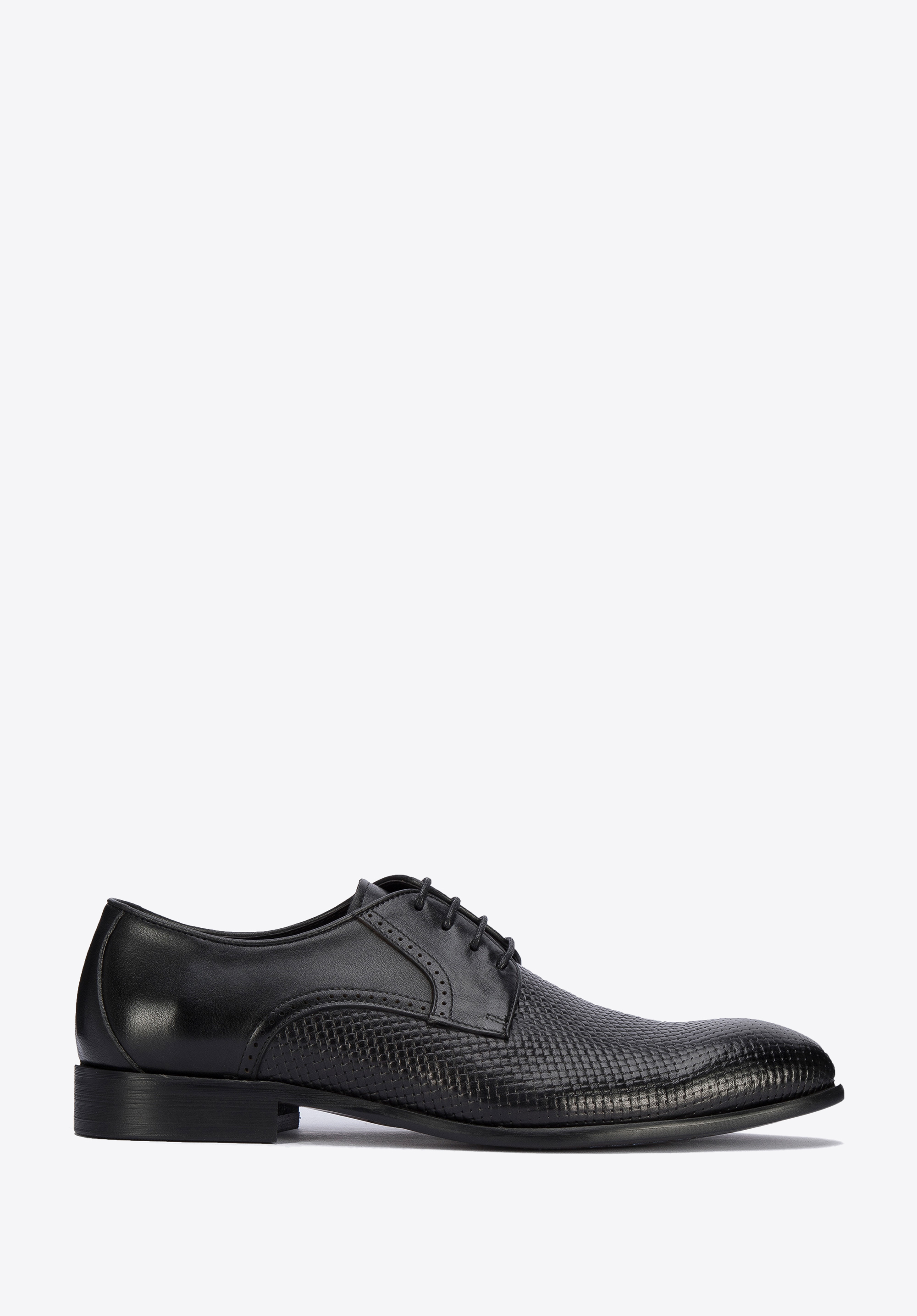 Herren Leder Derby Schuhe, schwarz, 95-M-505-1-44, Bild 1