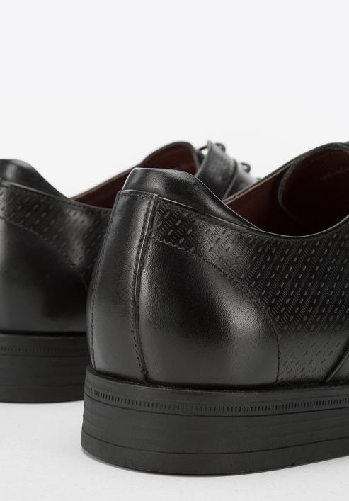 Derby-Schuhe aus Leder mit geprägter Fersenkappe, schwarz, 94-M-907-1-39, Bild 8