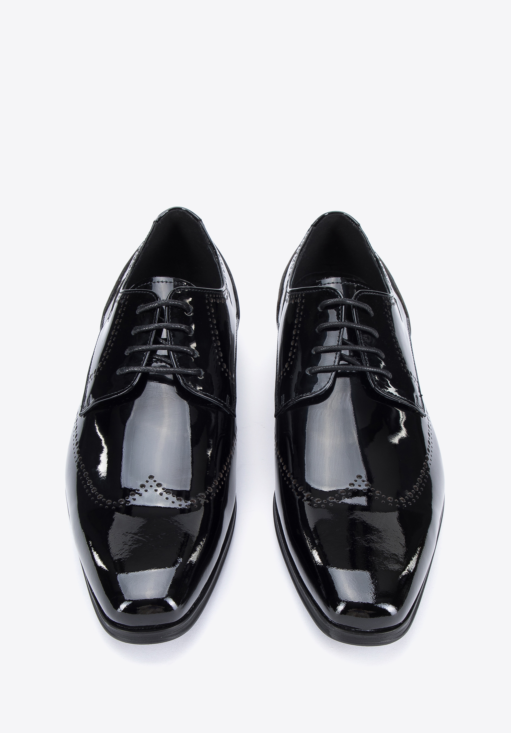 Derby-Schuhe mit dekorativem Lochmuster, schwarz, 96-M-519-1-40, Bild 1
