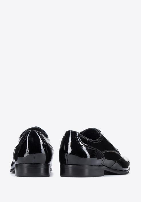 Derby-Schuhe mit dekorativem Lochmuster, schwarz, 96-M-519-1-45, Bild 5