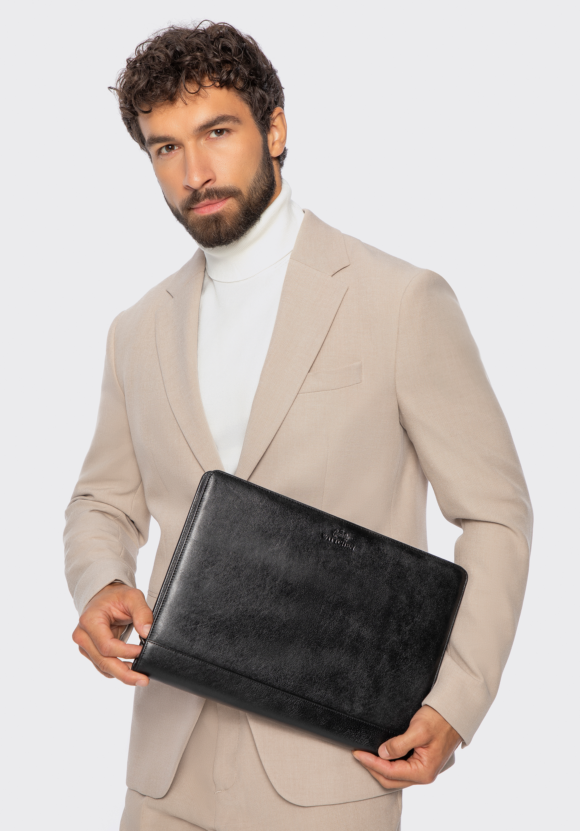 Dokumententasche aus Leder mit RFID-Schutz, schwarz, 16-2-002-1, Bild 1