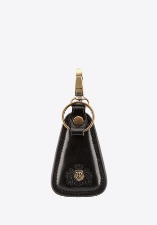 Dreieckiger Schlüsselanhänger aus Leder, schwarz, 39-2-102-1, Bild 1