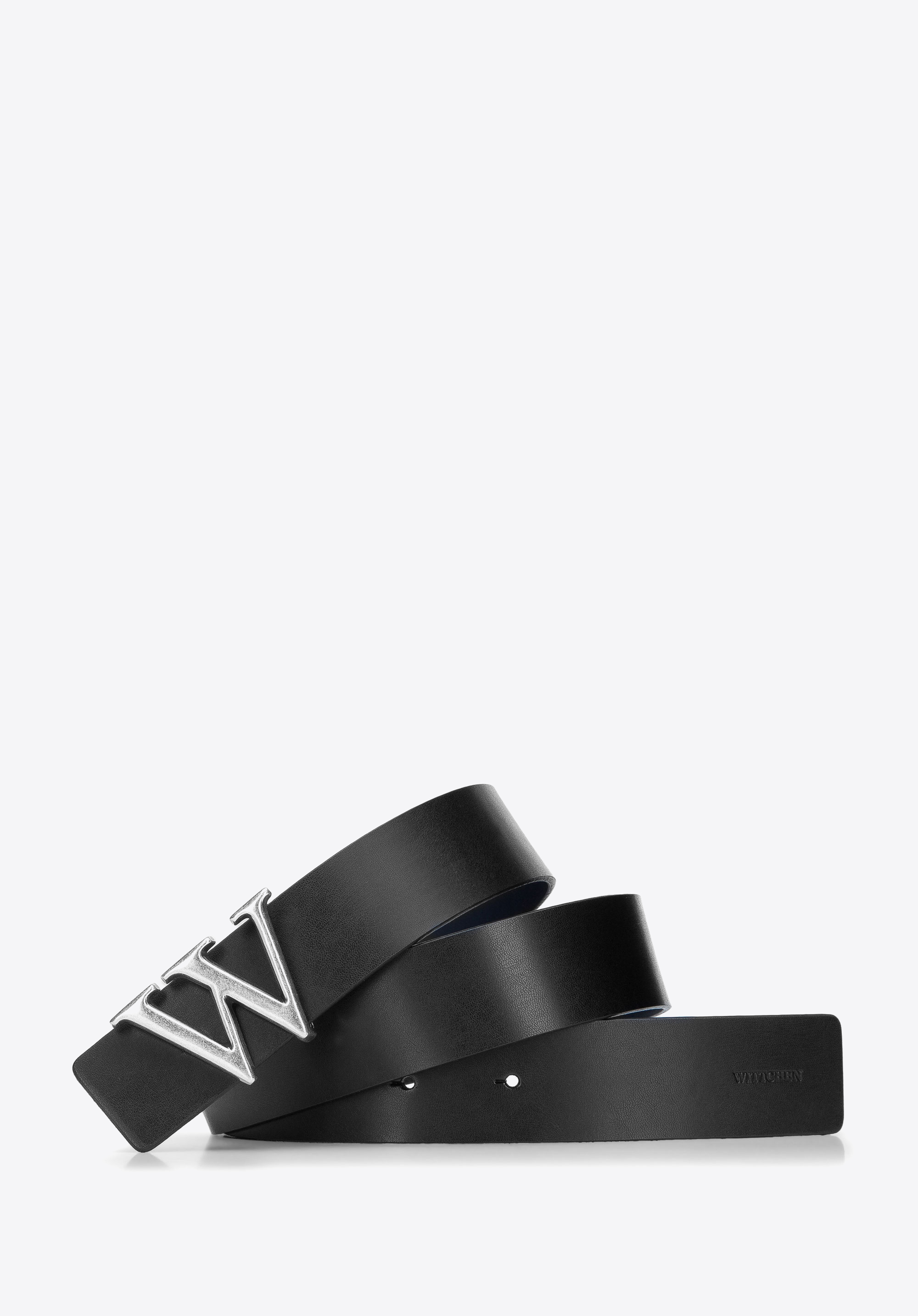 Damengürtel mit Buchstabe "W", schwarz-dunkelblau, 93-8D-206-1-M, Bild 1