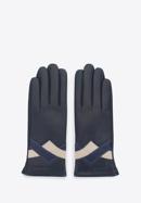 kontrastierende Lederhandschuhe für Damen, schwarz-dunkelblau, 39-6-645-GC-V, Bild 3