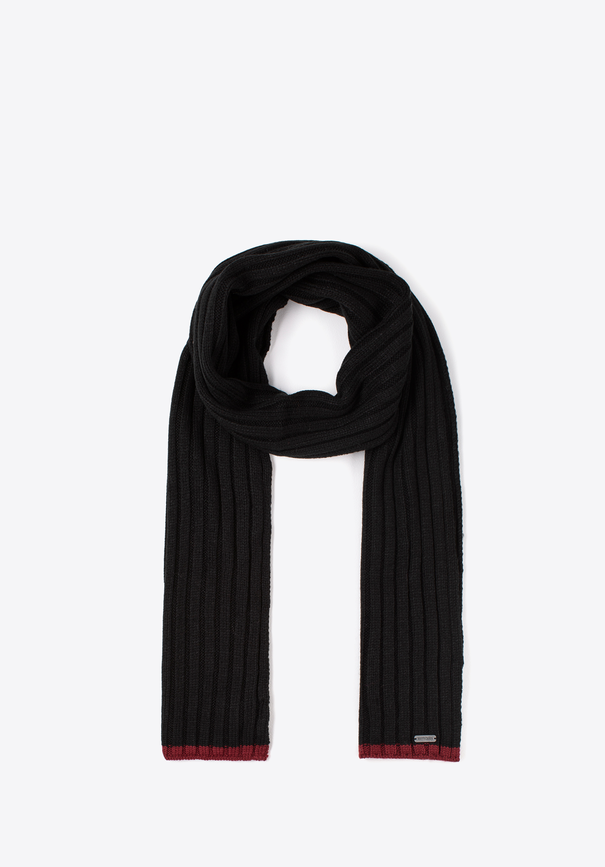 Herren-Winterset mit buntem Gürtel, schwarz-dunkelrot, 97-SF-008-12, Bild 1