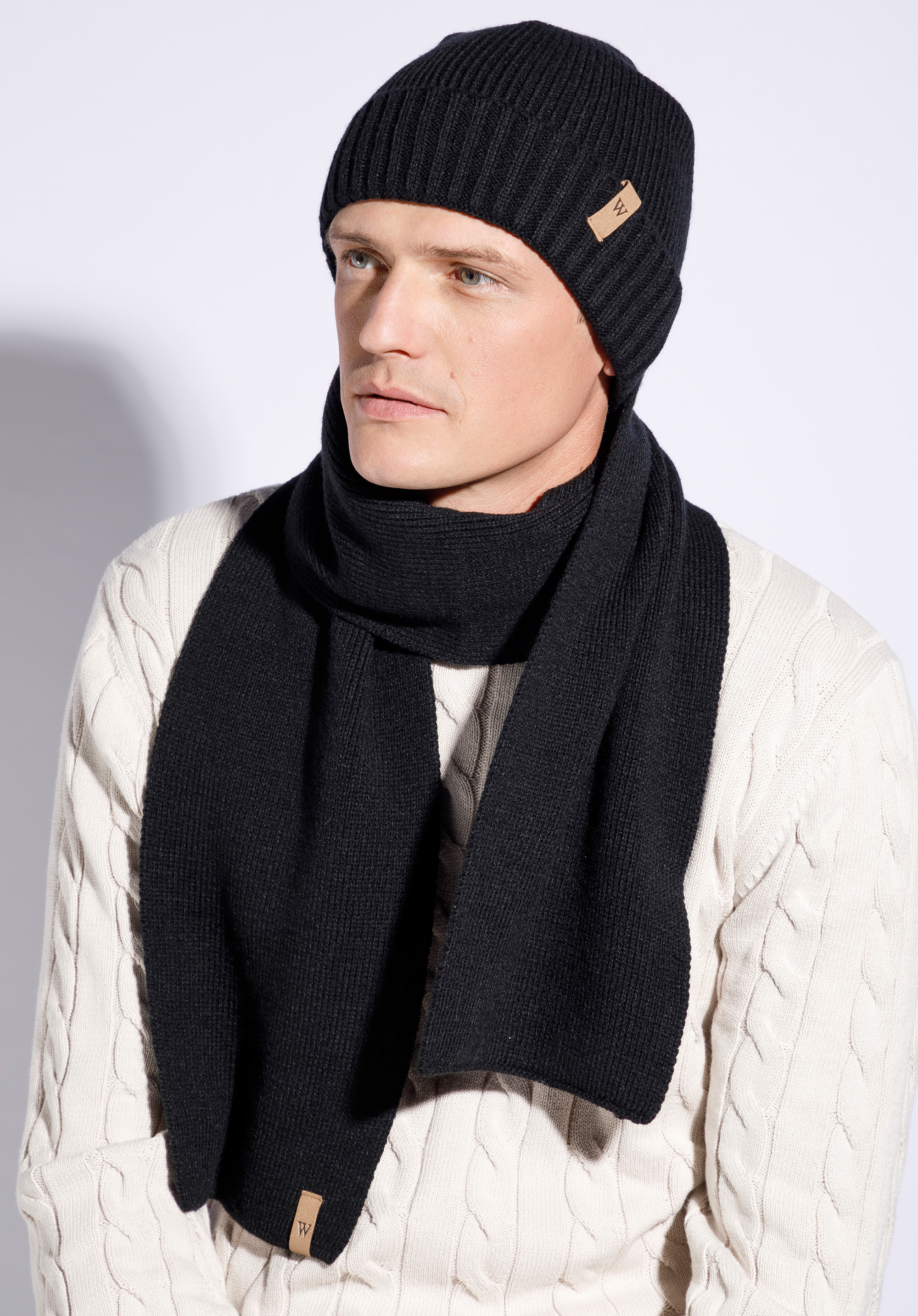 Einfaches Winterset für Herren, schwarz, 95-SF-003-1, Bild 1