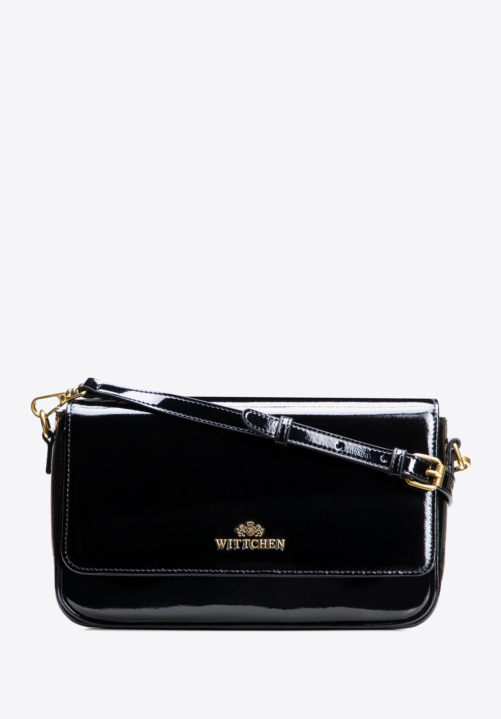 Elegante Damenhandtasche aus Lackleder, schwarz, 102-4E-200-1, Bild 1