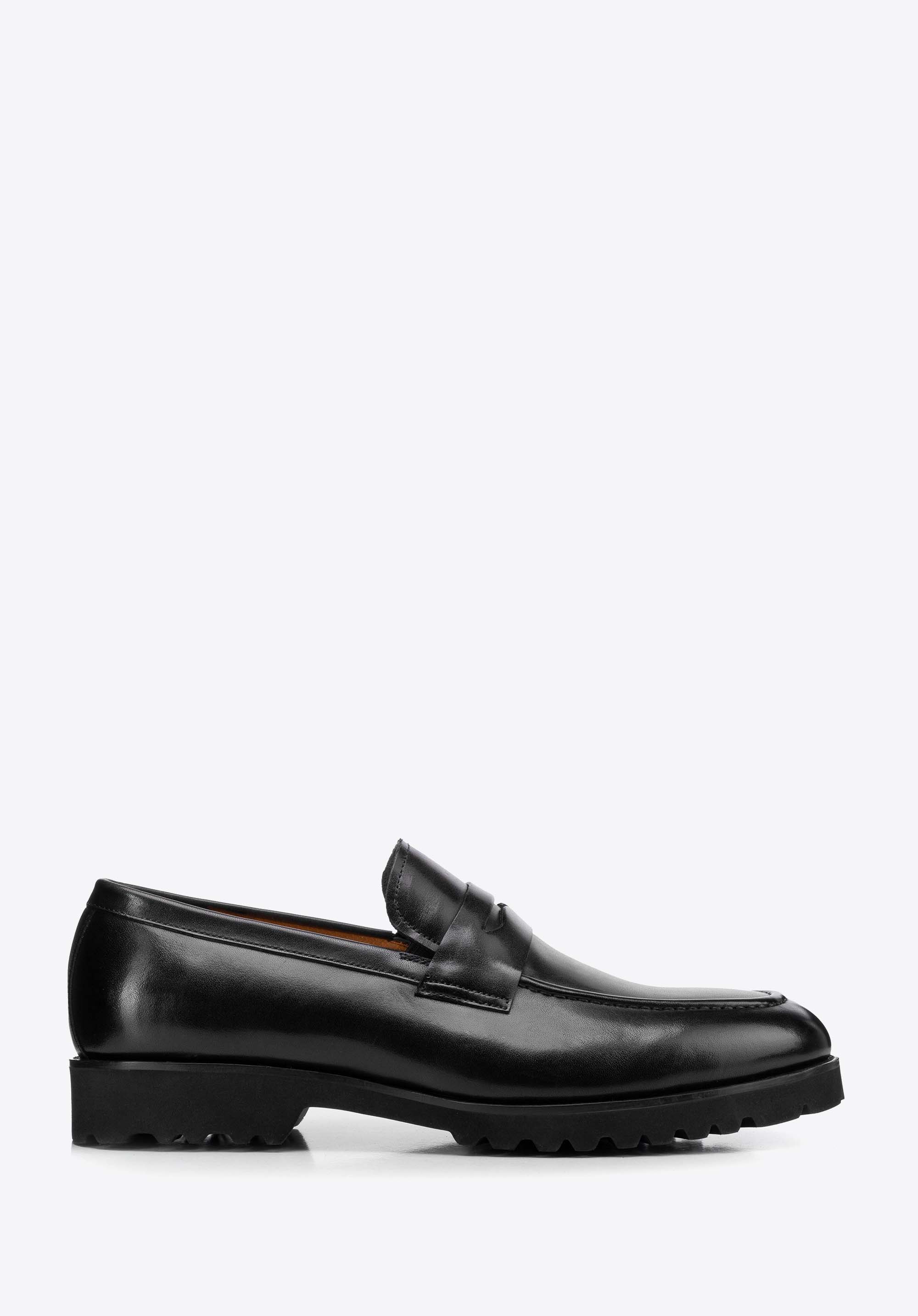 Elegante Herren-Lederslipper, schwarz, 103-M-303-1-41, Bild 1