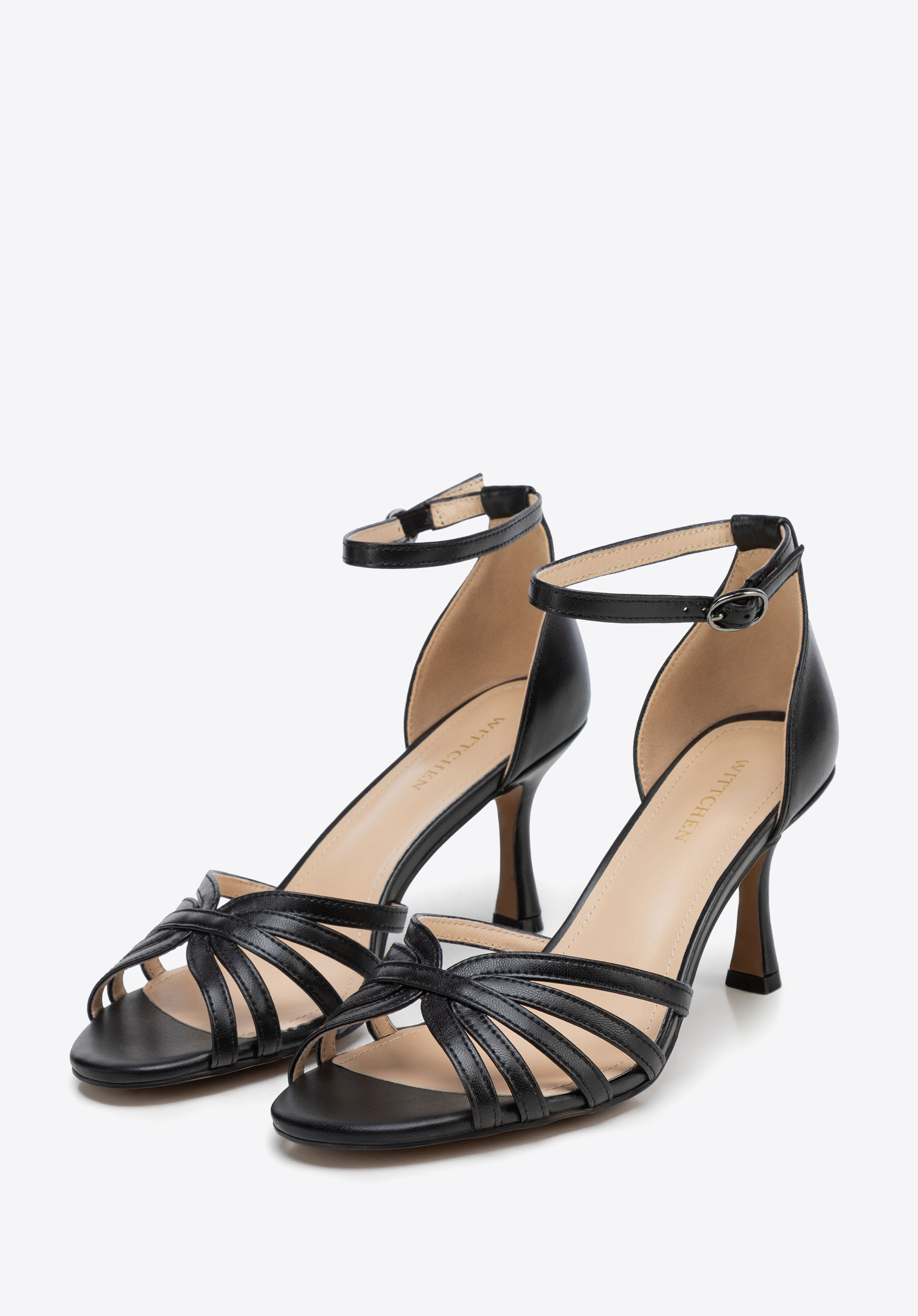 Elegante Leder-Stiletto-Sandalen für Damen, schwarz, 102-D-500-1-37, Bild 1