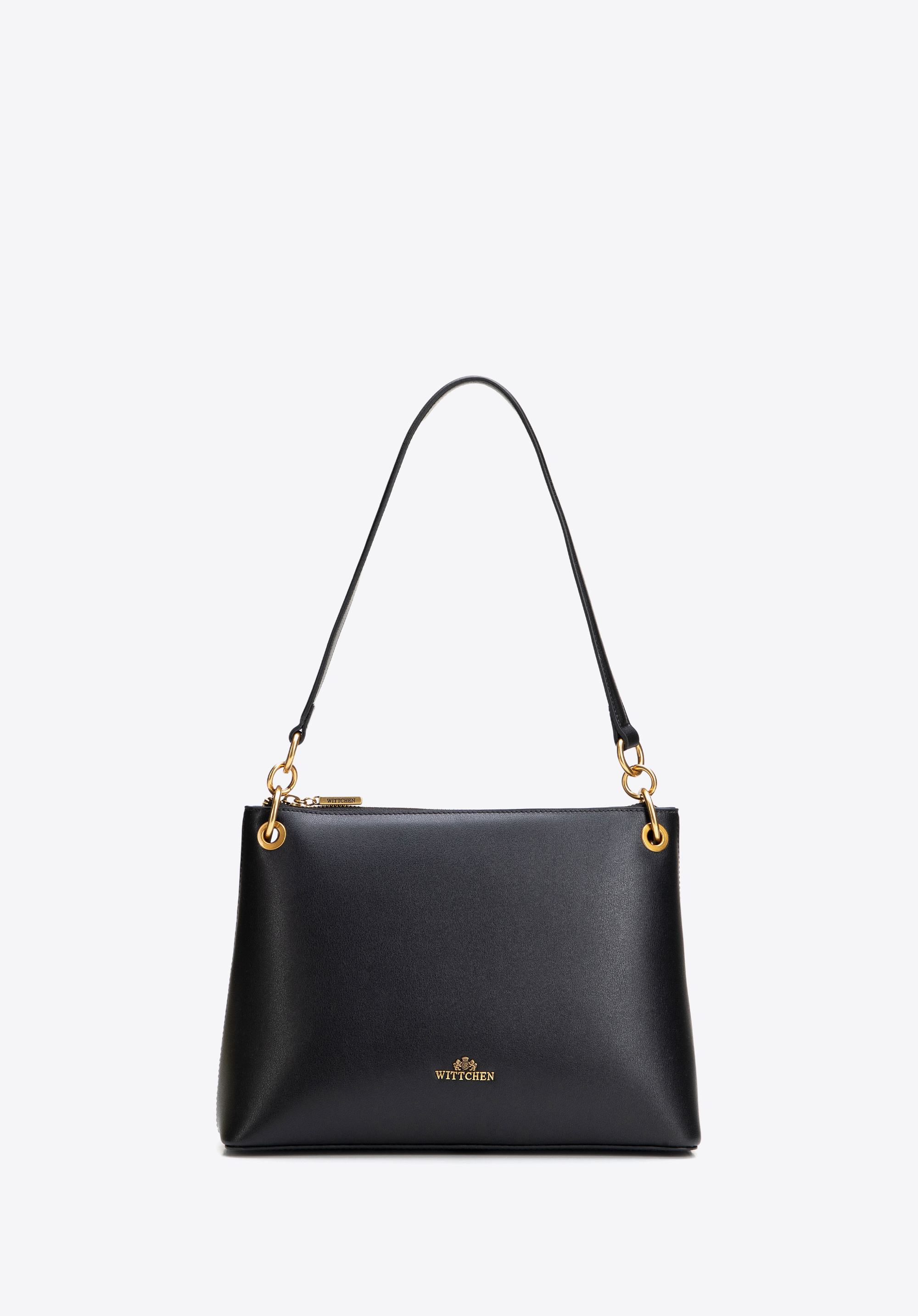 Elegante Schultertasche aus Leder, schwarz, 102-4E-612-1, Bild 1