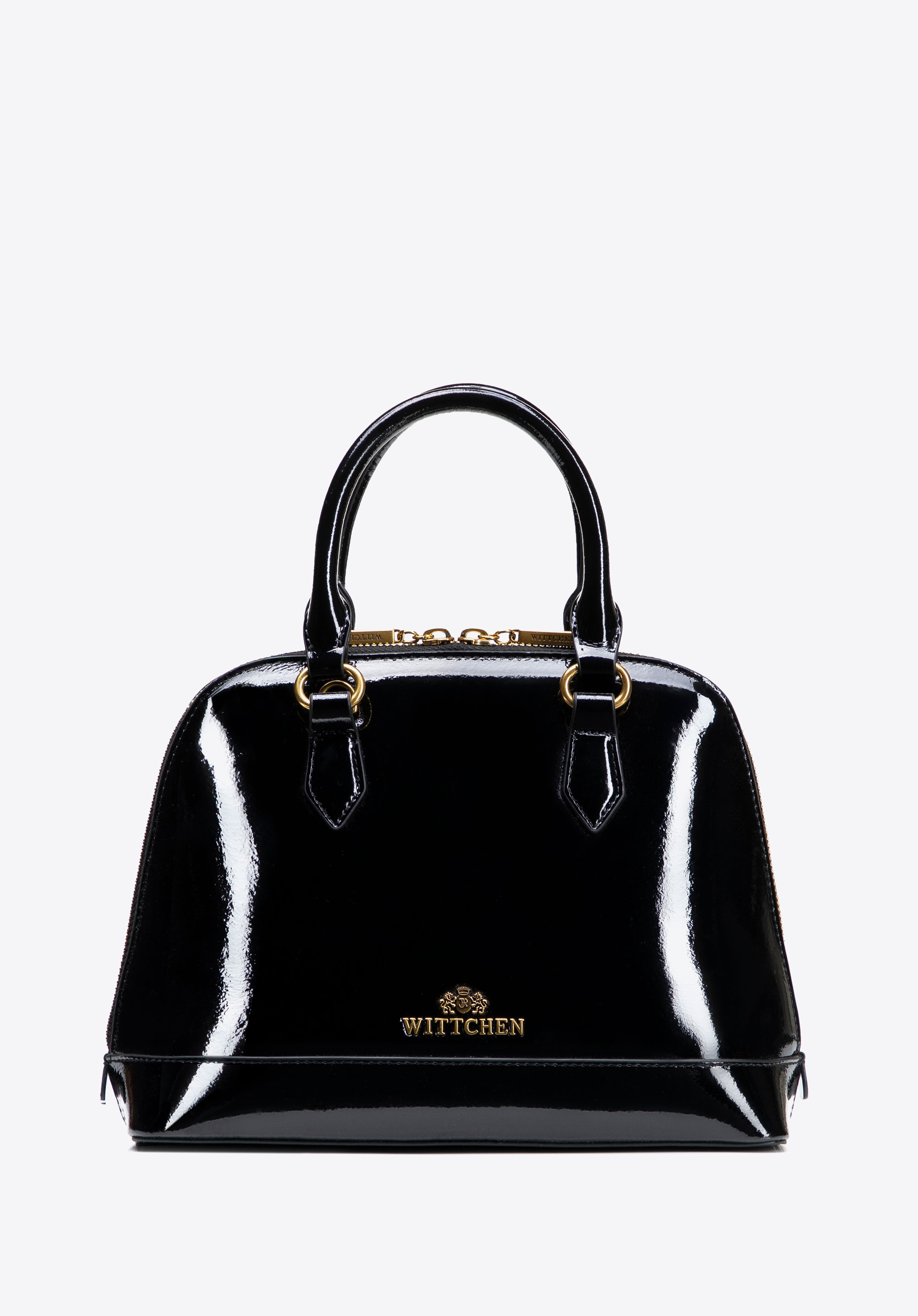 Elegante Tragetasche aus Lackleder, schwarz, 102-4E-201-1, Bild 1