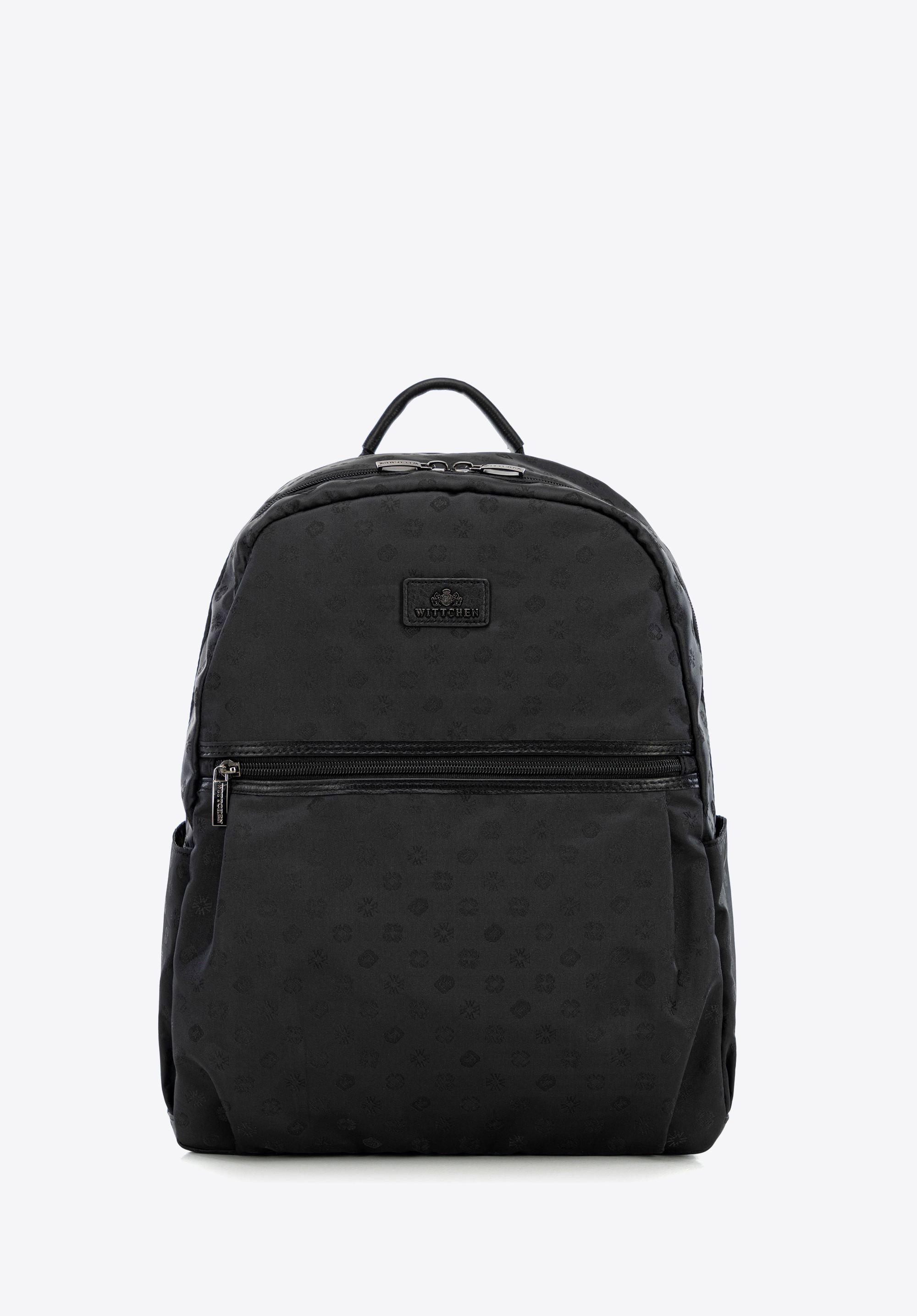 Eleganter Damenrucksack mit Monogramm, schwarz, 98-4E-900-1, Bild 1