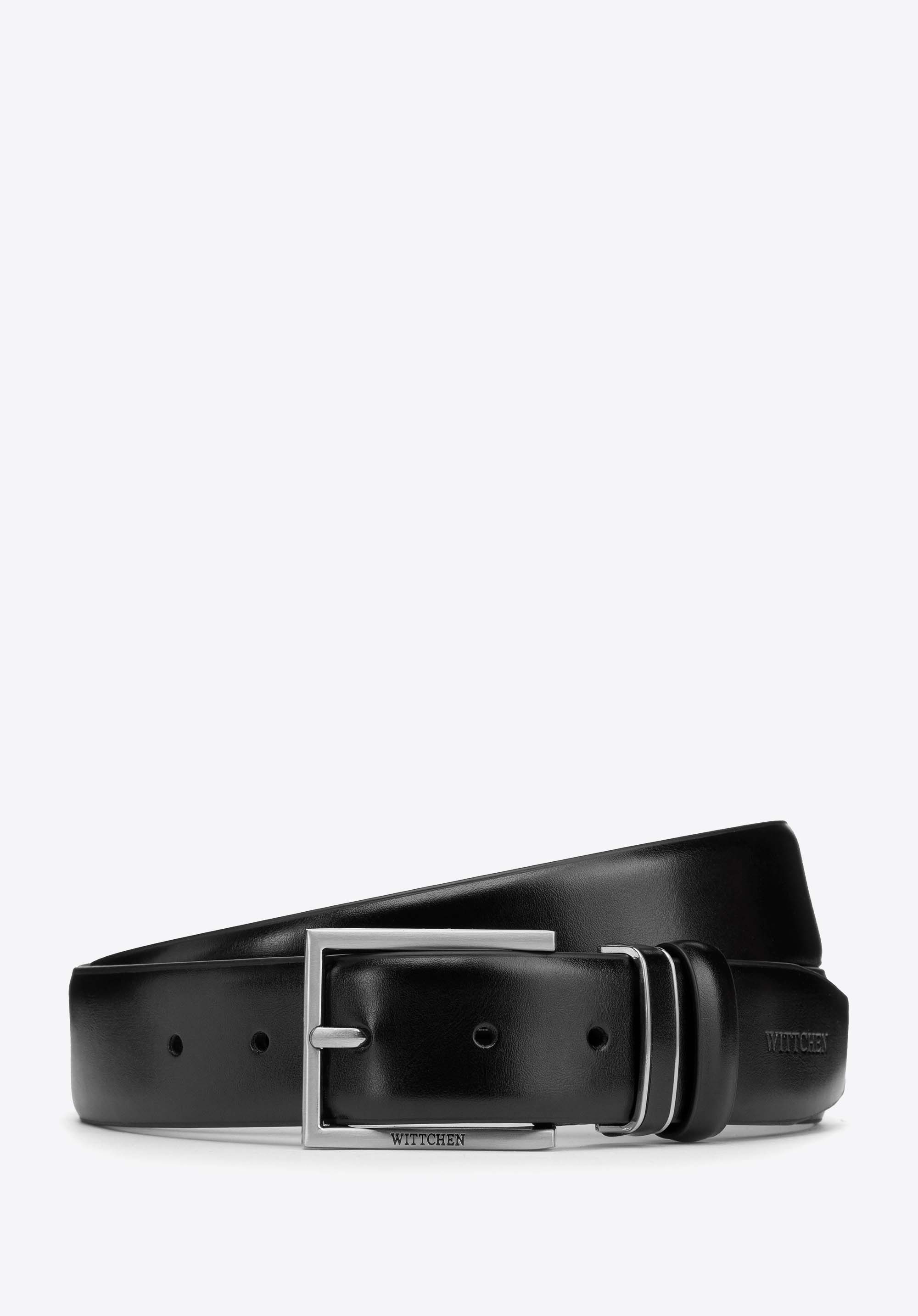 Eleganter Herren-Ledergürtel mit klassischer Schnalle, schwarz, 103-8M-914-1-12, Bild 1