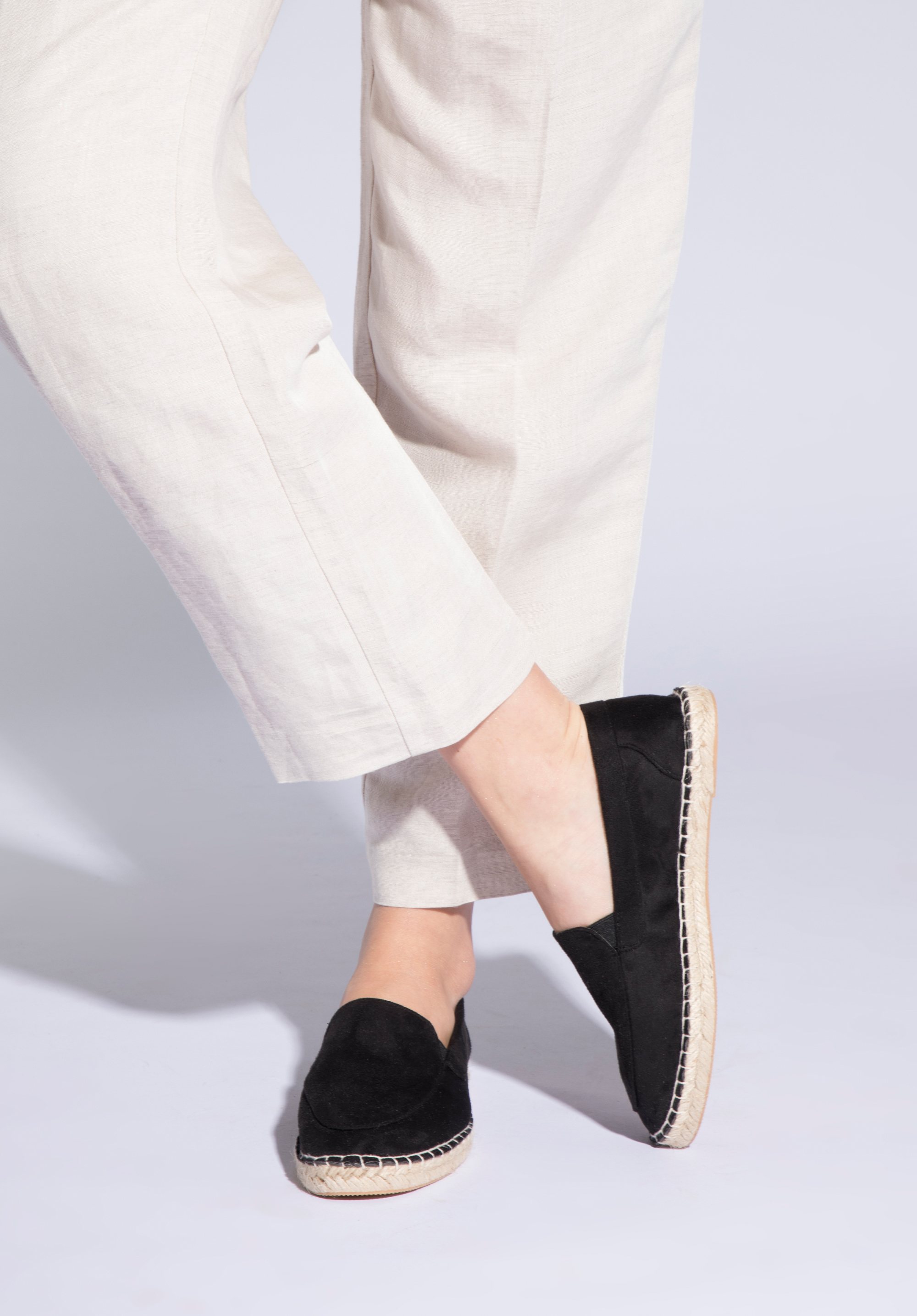 Damen-Espadrilles aus Öko-Wildleder, schwarz, 96-DP-800-1-39, Bild 1