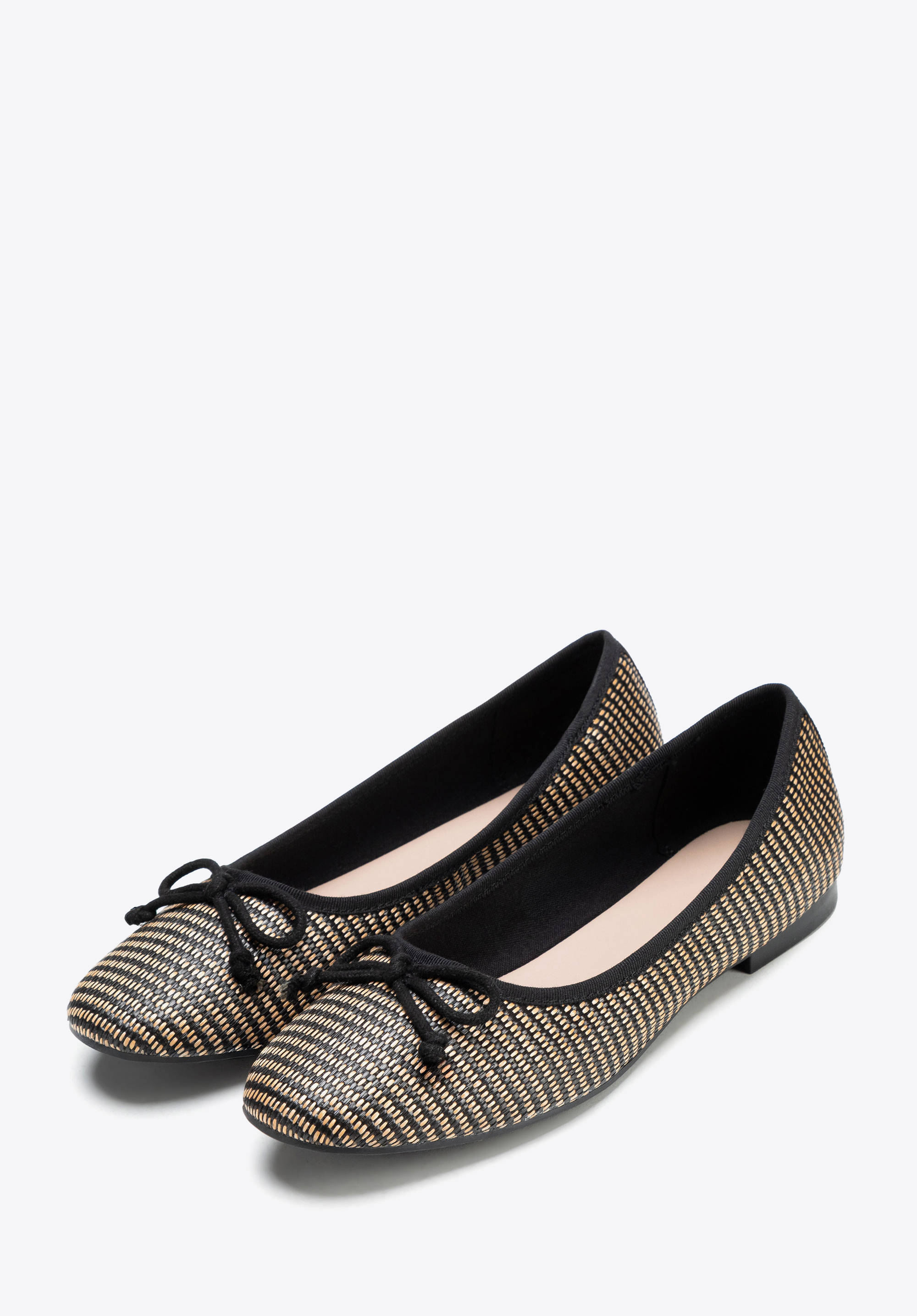 Geflochtene Ballerinas mit Schleife, schwarz, 100-DP-403-1-36, Bild 1