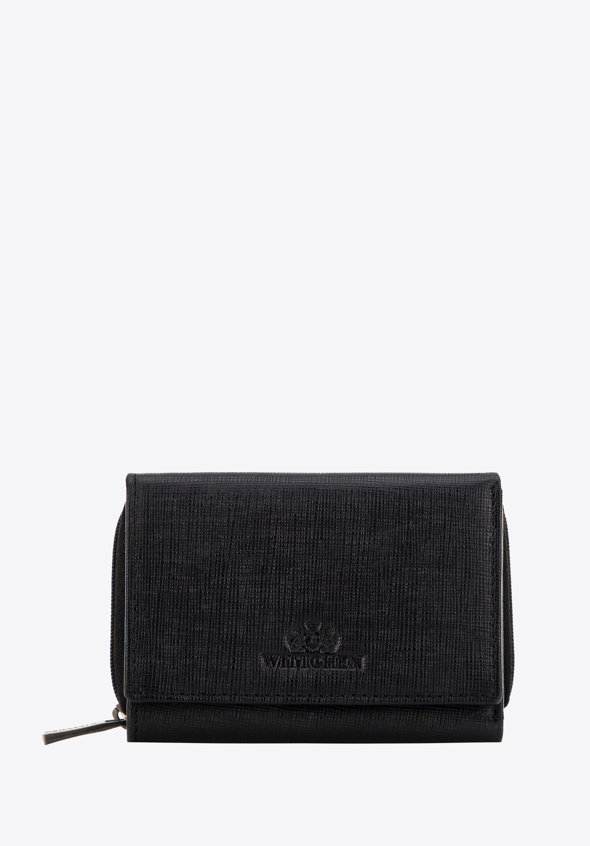 Geldbörse aus Saffiano-Leder für Damen, schwarz, 14-1S-121-LG1, Bild 1