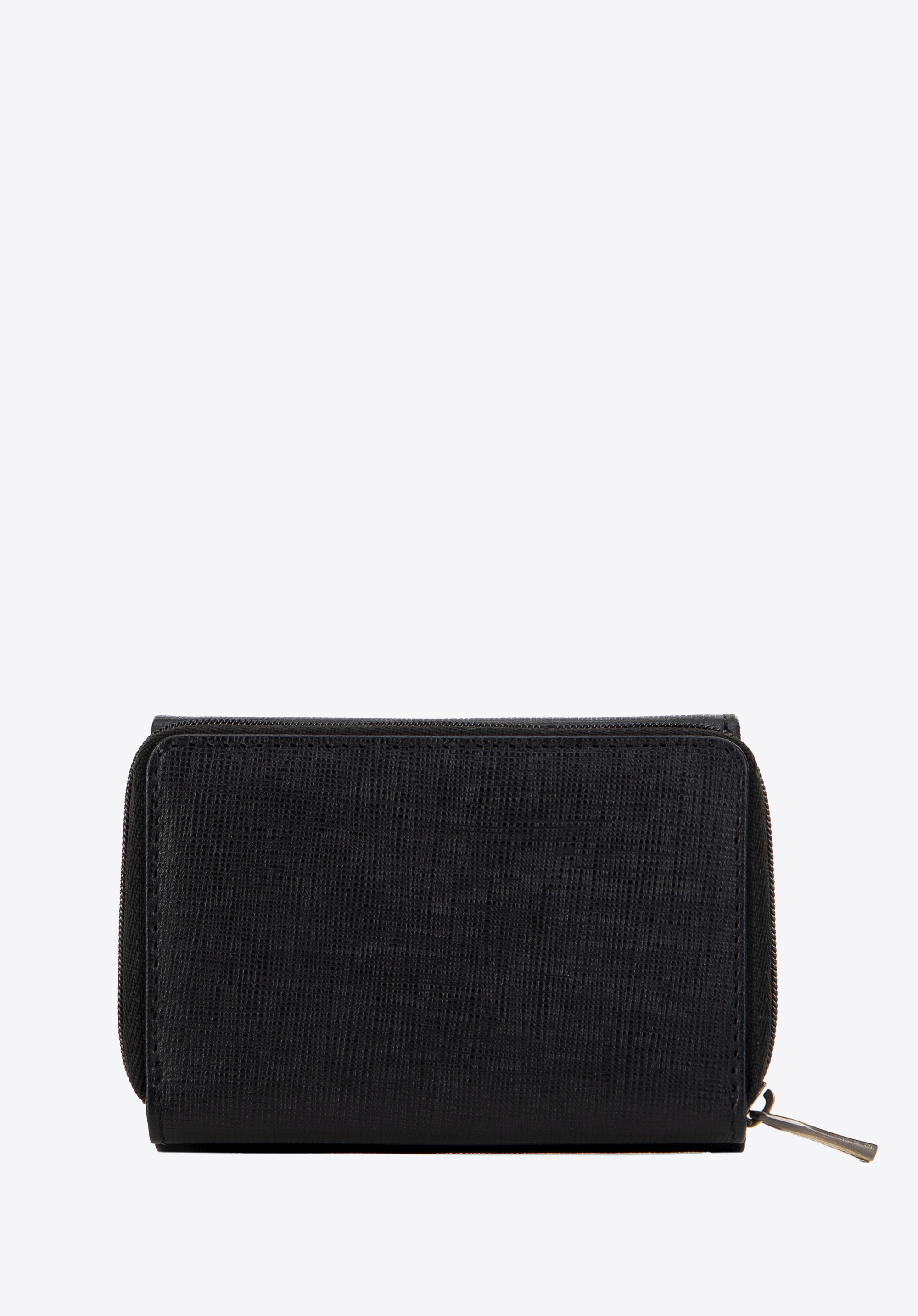 Geldbörse aus Saffiano-Leder für Damen, schwarz, 14-1S-121-LG1, Bild 1